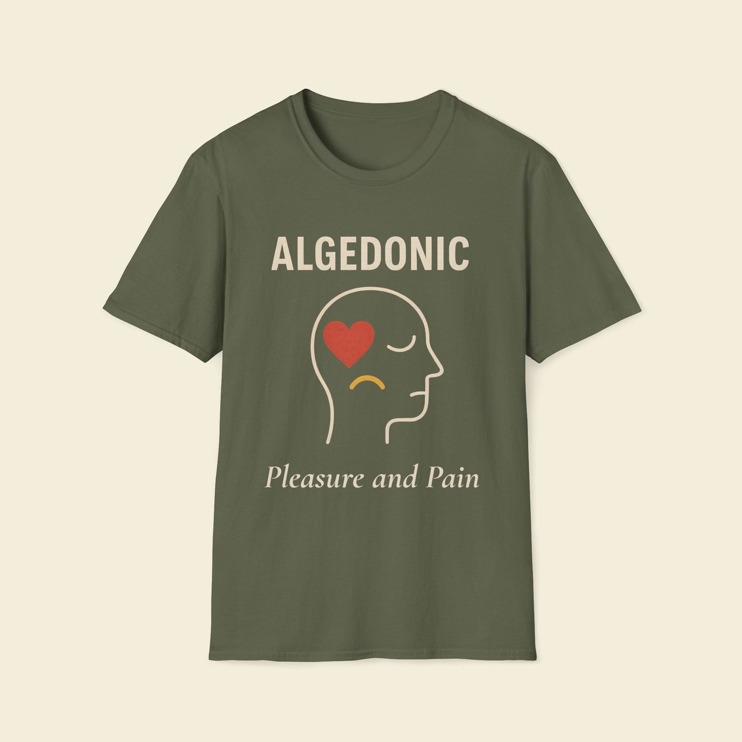 Algedonic – Minimalist Psychology Tee Military Green