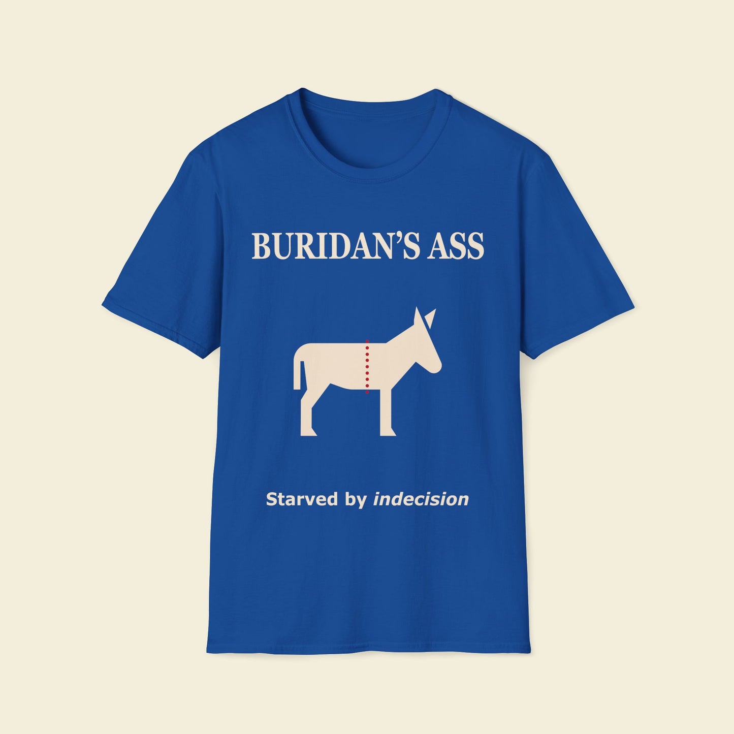 Buridan’s Ass – Minimalist Philosophy Tee Royal
