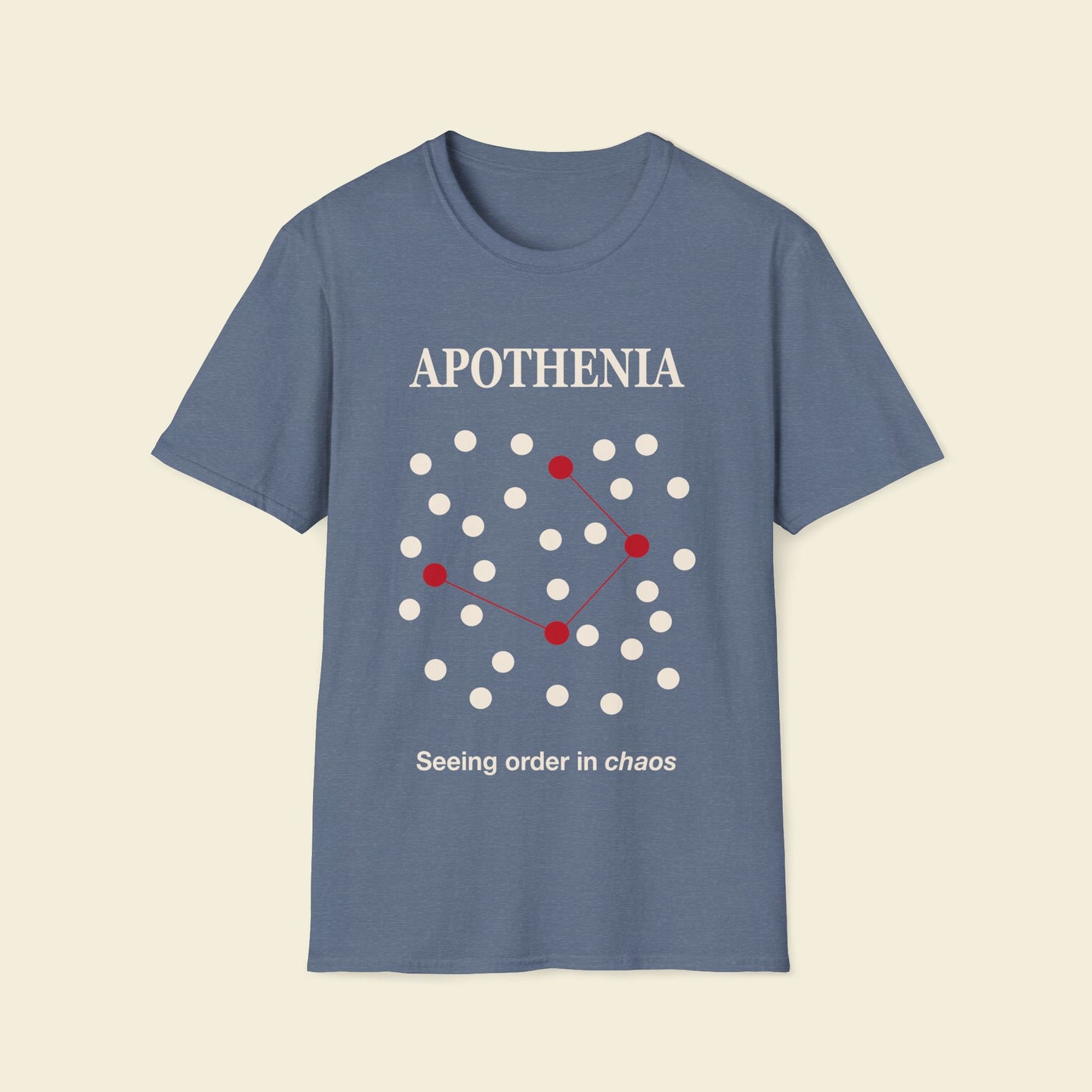 Apophenia – Minimalist Psychology Tee Heather Indigo