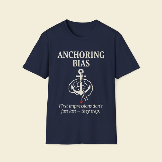 Anchoring Bias graphic T-shirt in Navy