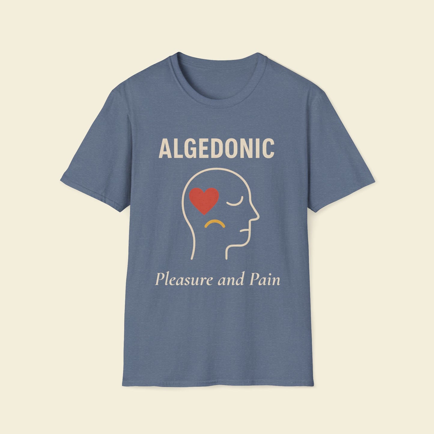 Algedonic – Minimalist Psychology Tee Heather Indigo