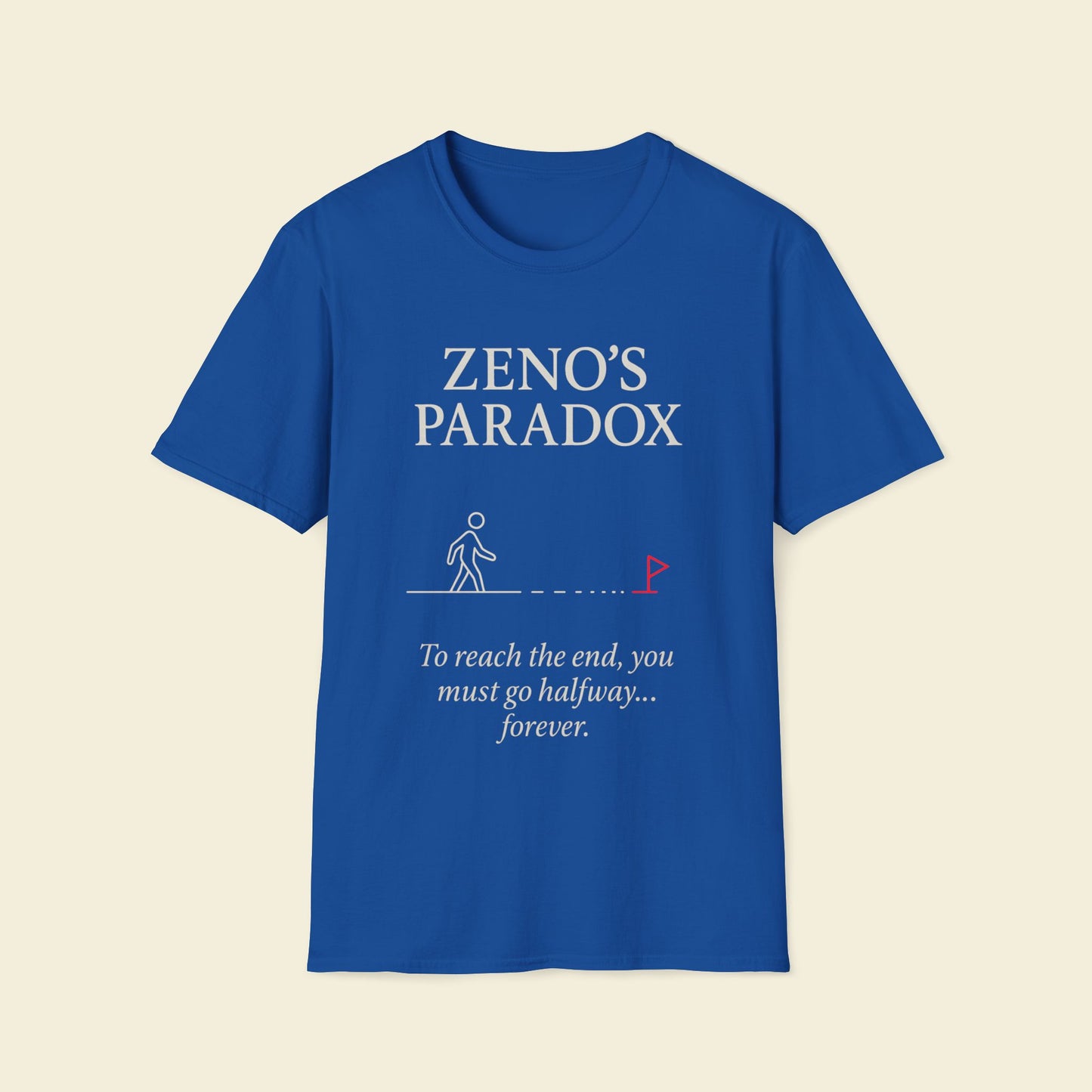 Zeno’s Paradox – Minimalist Philosophy Tee Royal