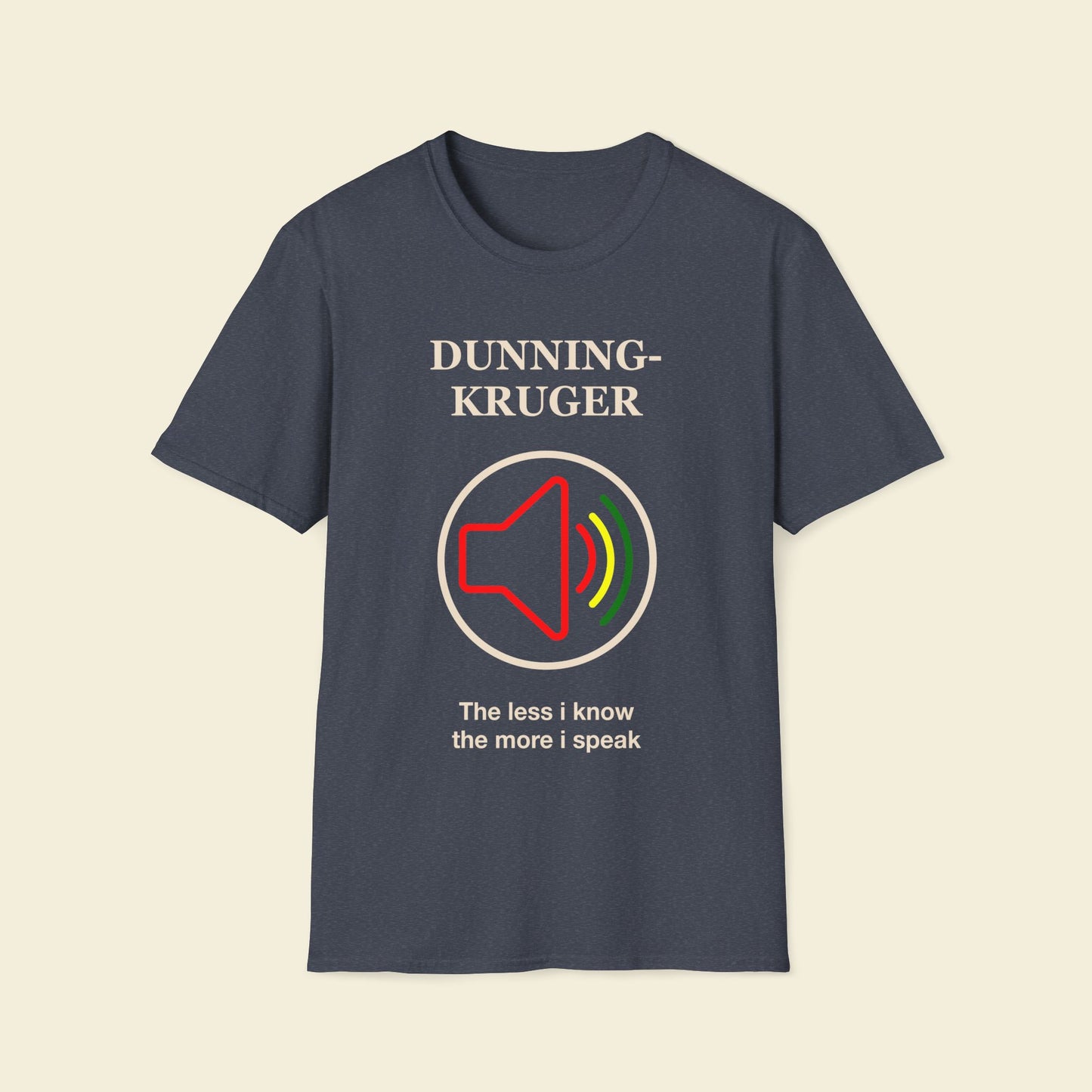 Dunning–Kruger – Minimalist Psychology Tee Heather Navy