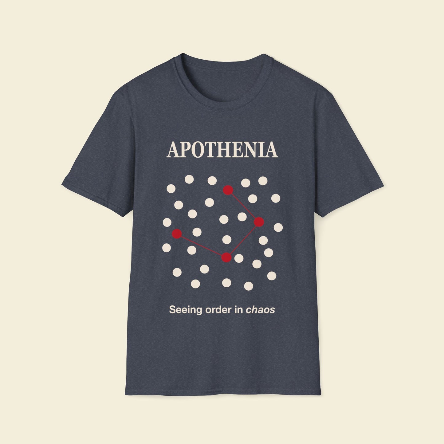 Apophenia – Minimalist Psychology Tee Heather Navy