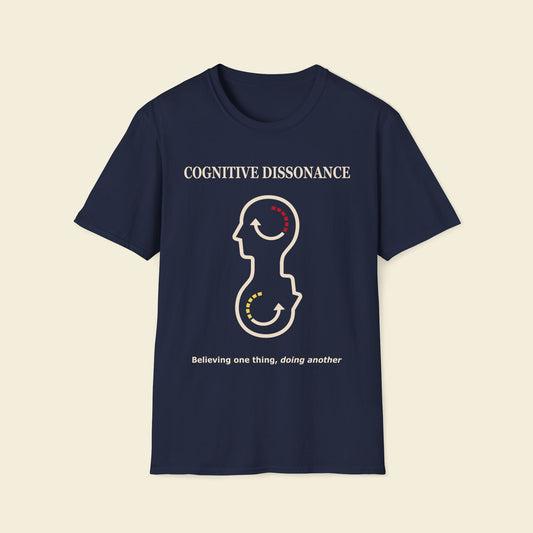 Cognitive Dissonance – Minimalist Psychology Tee Navy