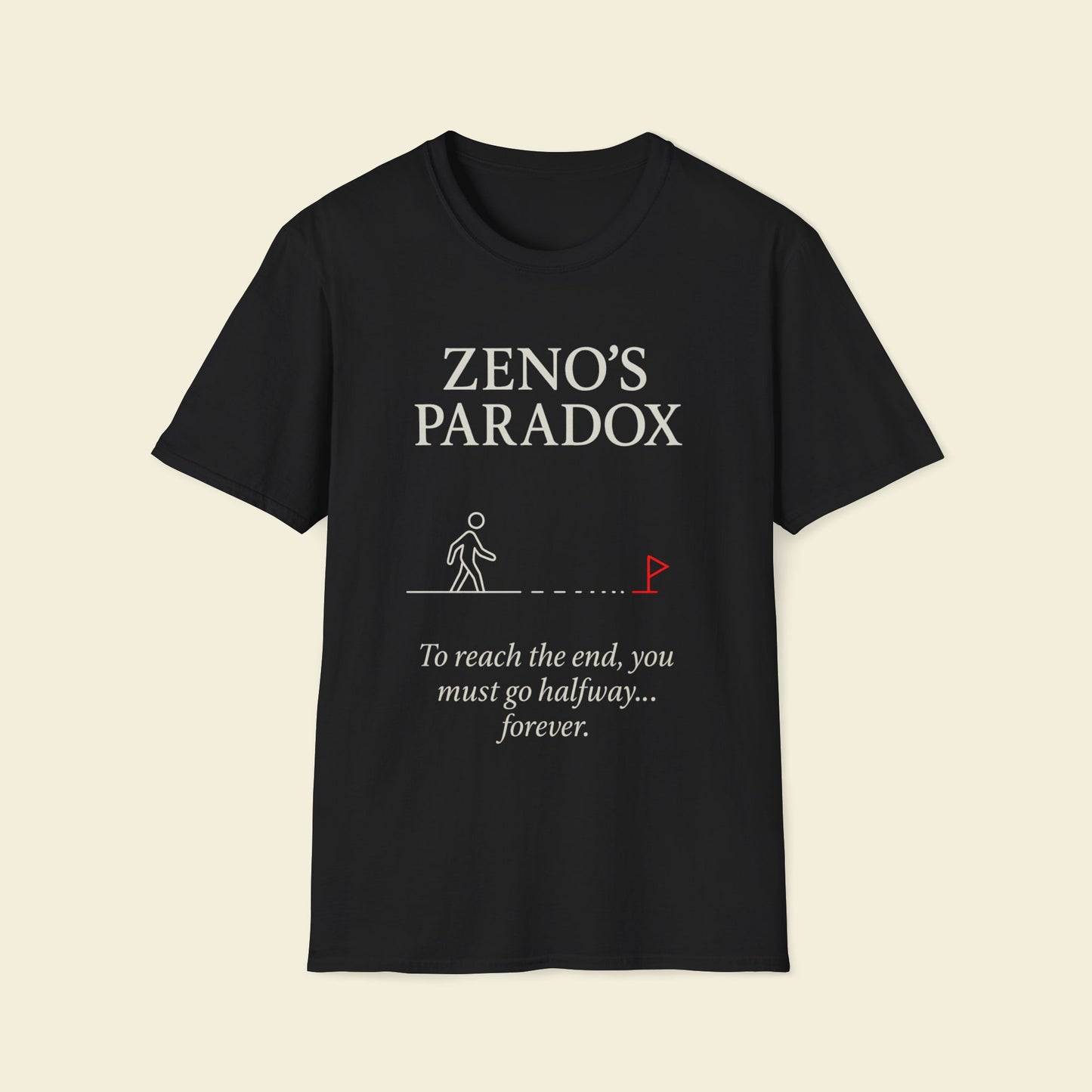 Zeno’s Paradox – Minimalist Philosophy Tee Black