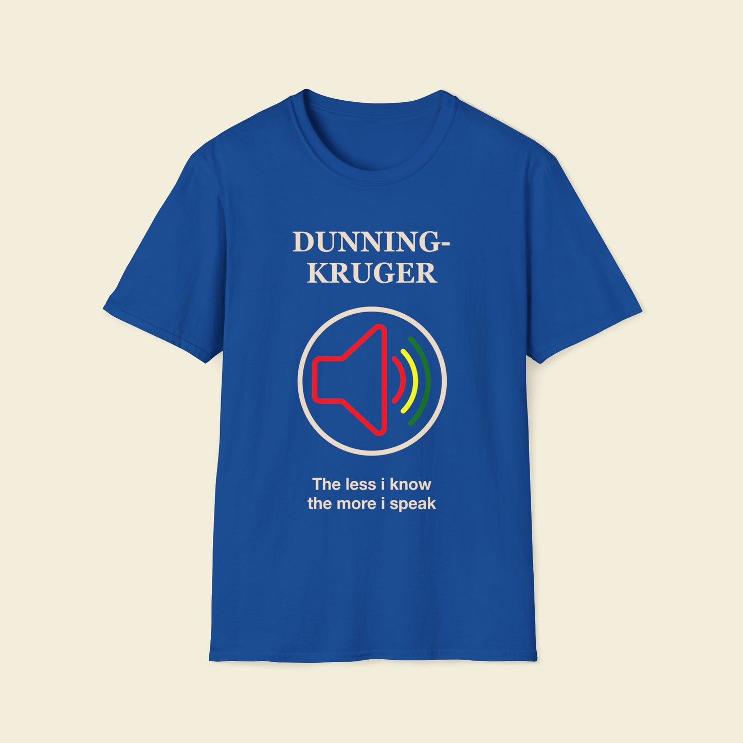 Dunning–Kruger – Minimalist Psychology Tee Royal