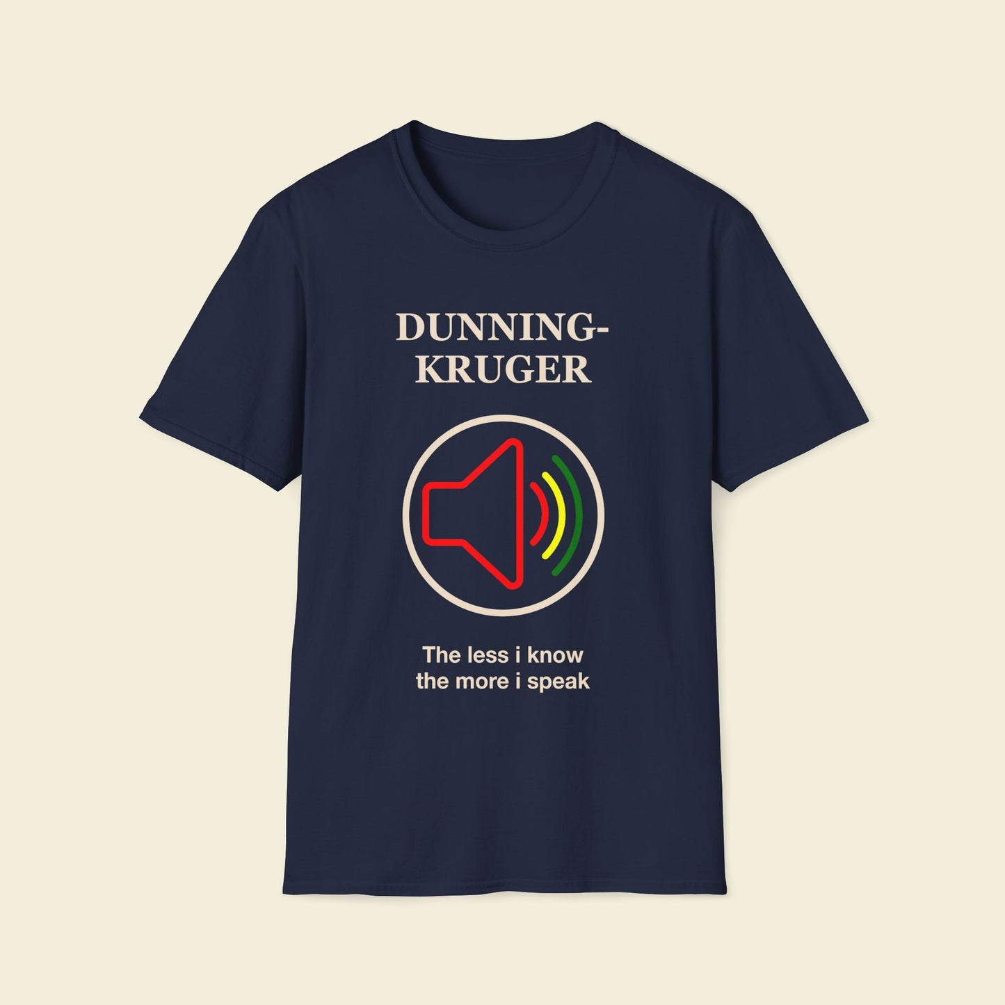 Dunning–Kruger – Minimalist Psychology Tee Navy
