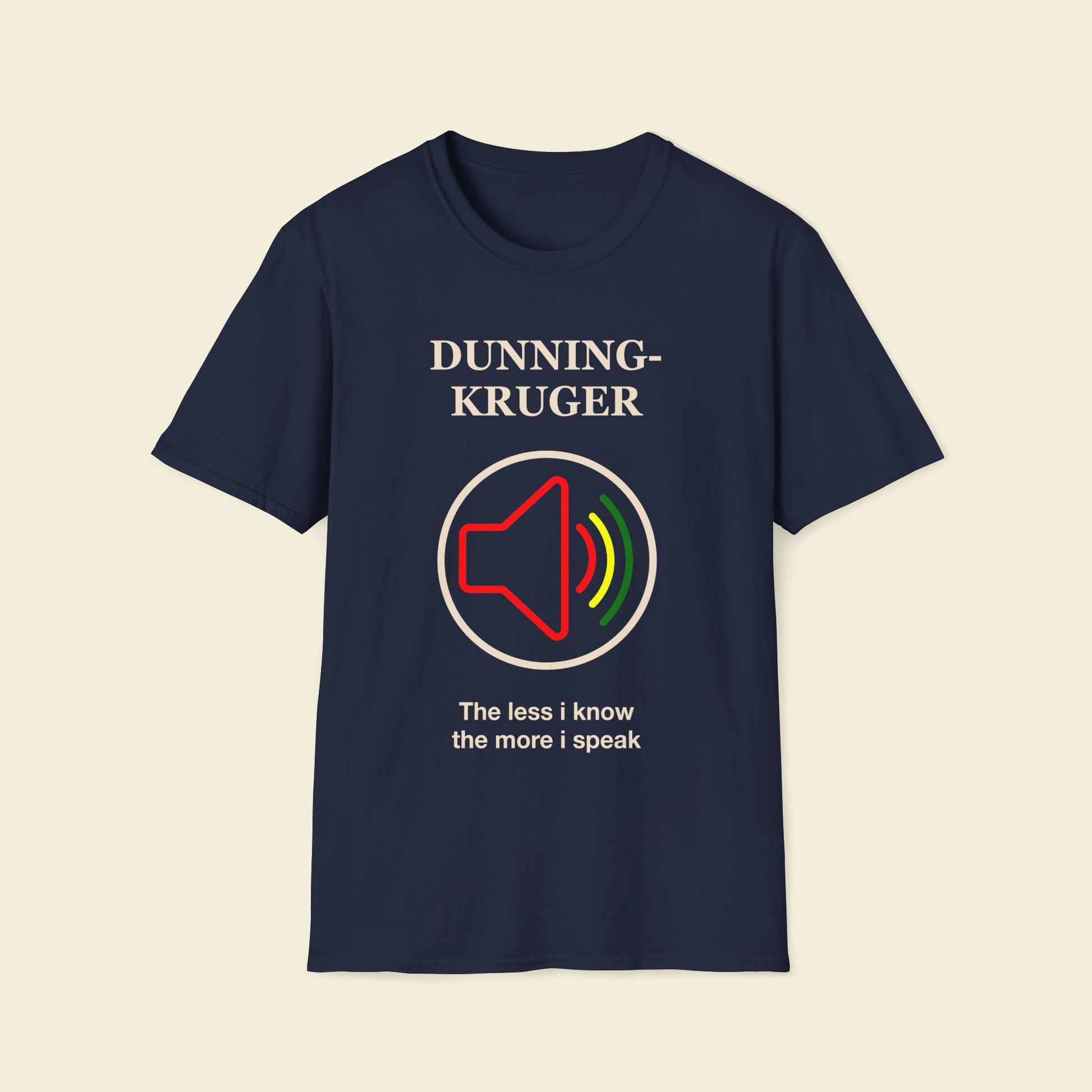 Dunning–Kruger – Minimalist Psychology Tee Navy