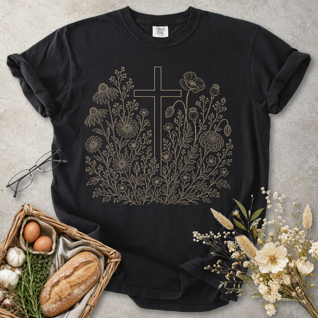 Wildflower Cross Christian T-Shirt