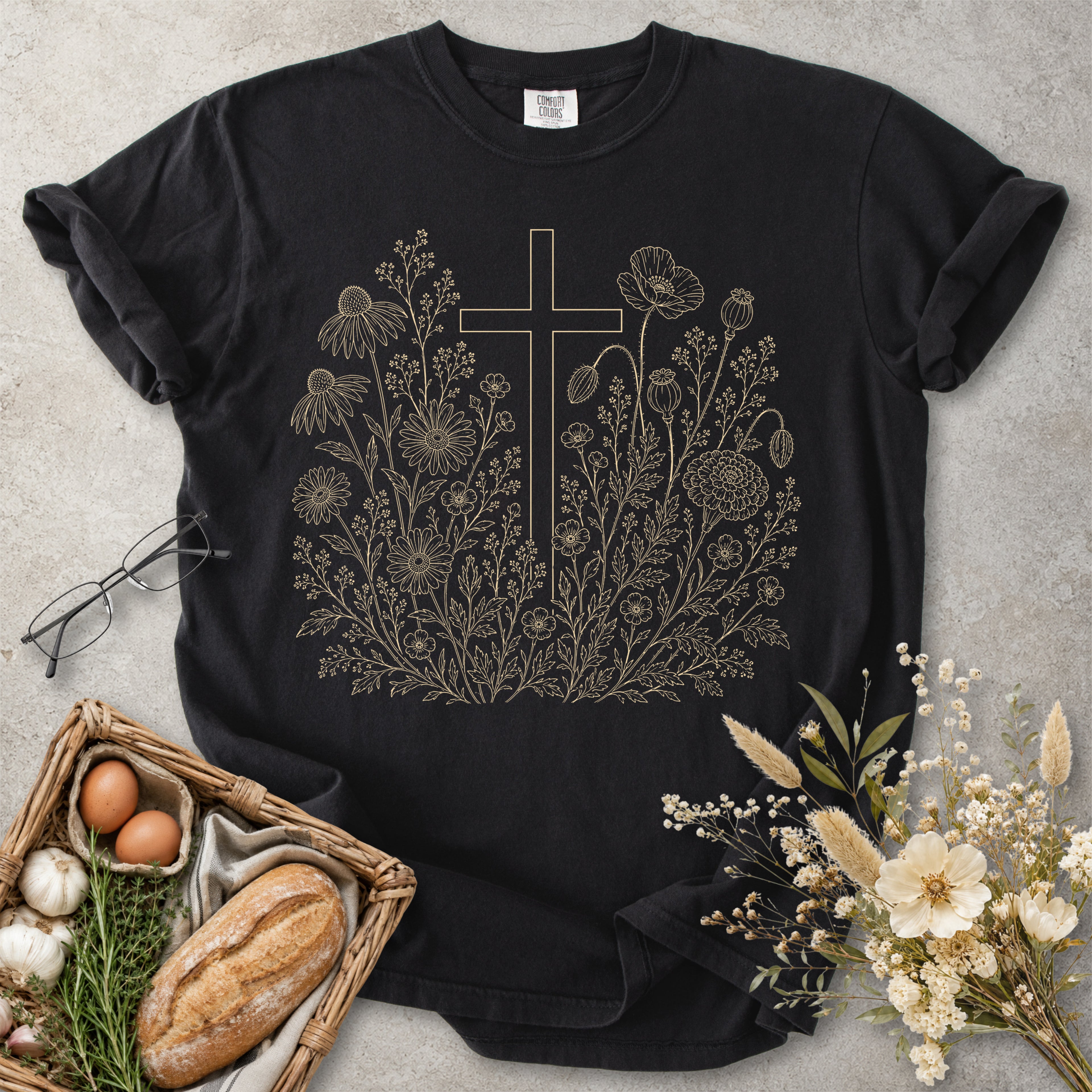 Wildflower Cross Christian T-Shirt