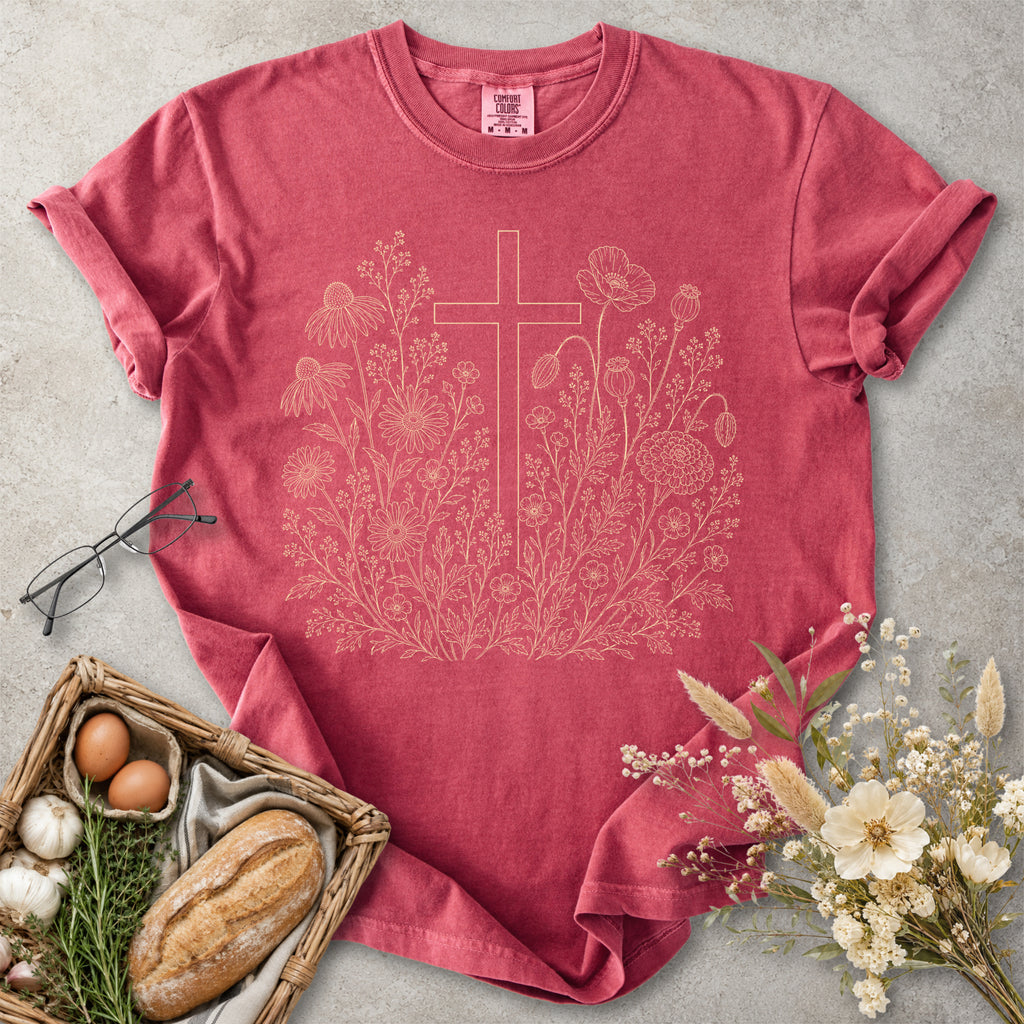 Wildflower Cross Christian T-Shirt