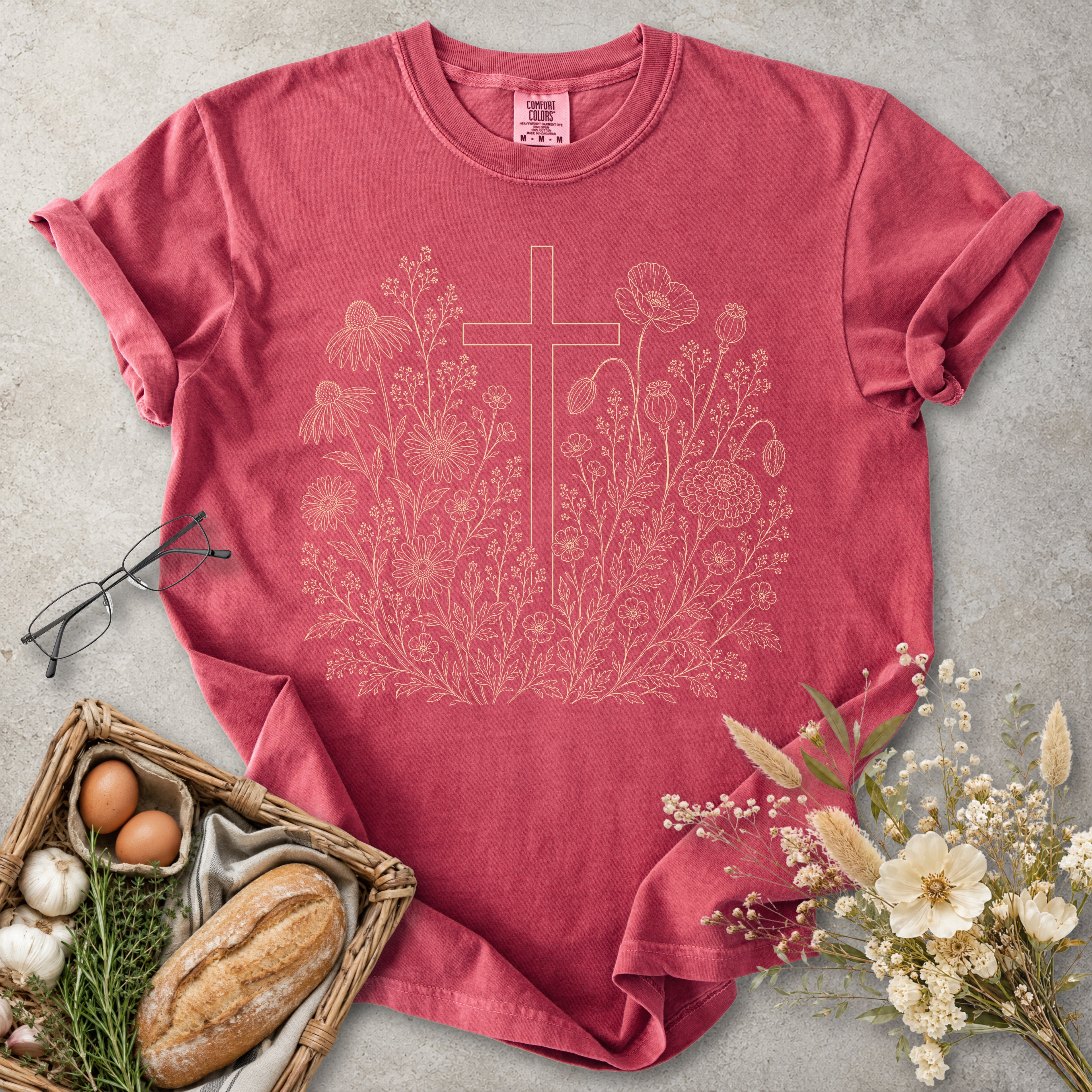 Wildflower Cross Christian T-Shirt