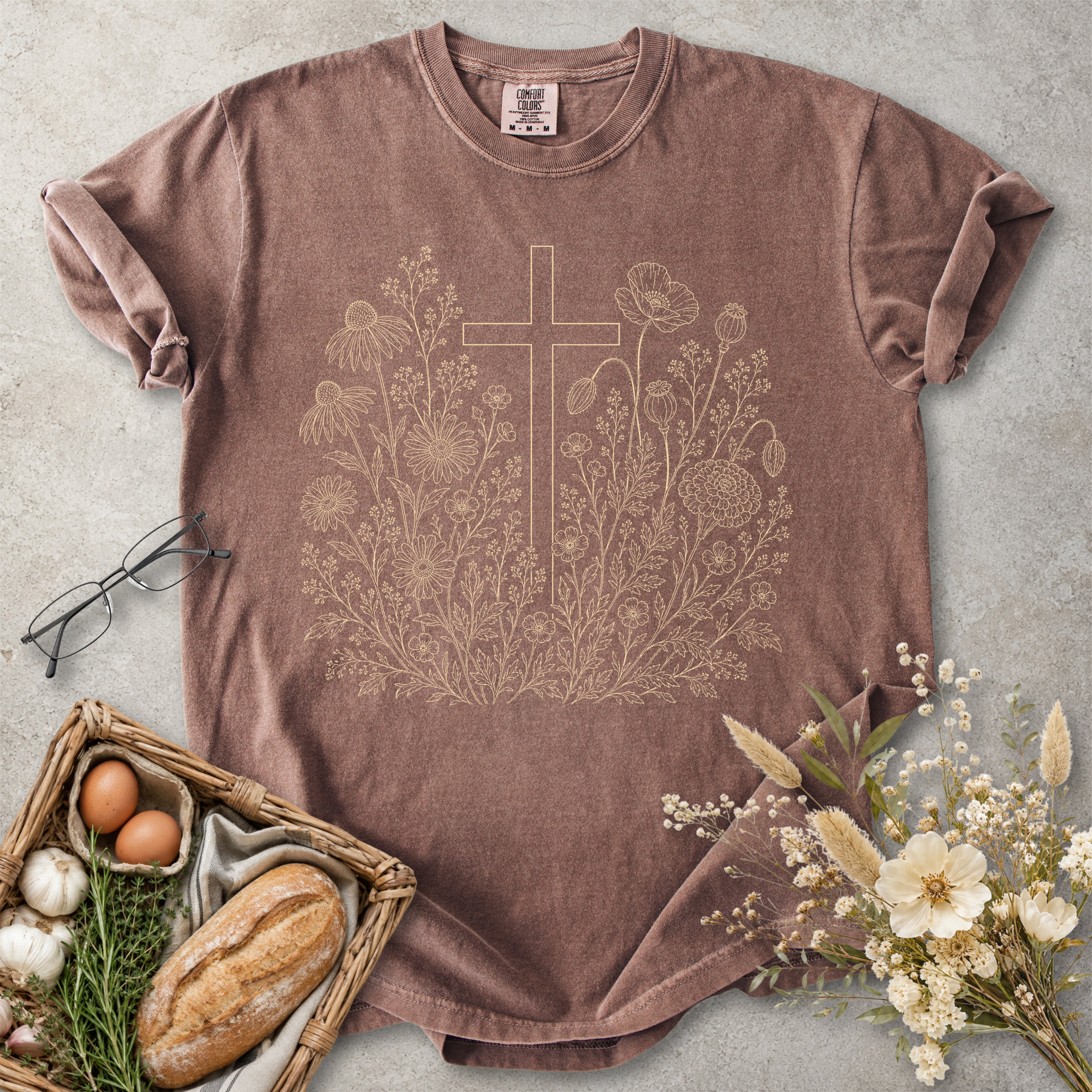 Wildflower Cross Christian T-Shirt