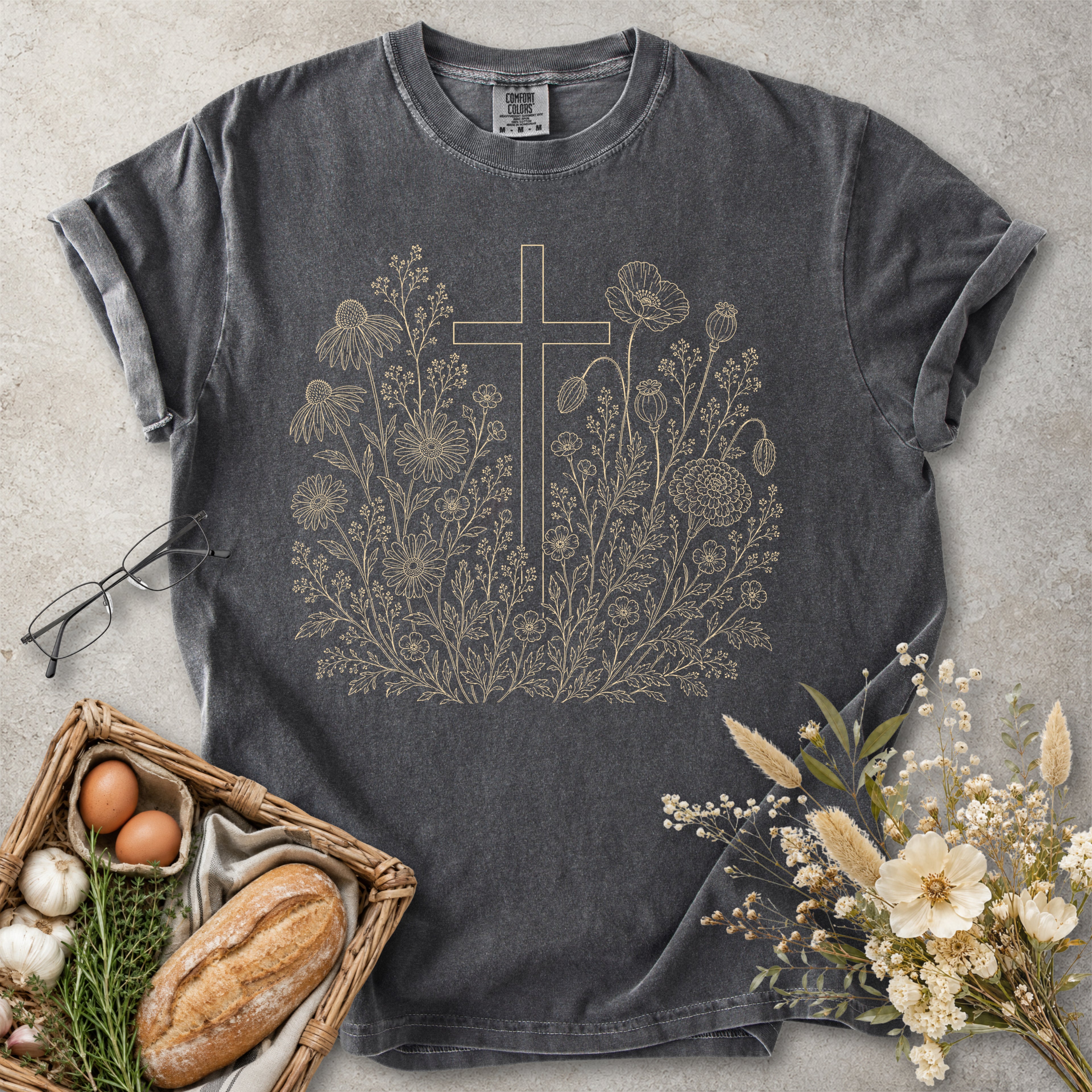 Wildflower Cross Christian T-Shirt