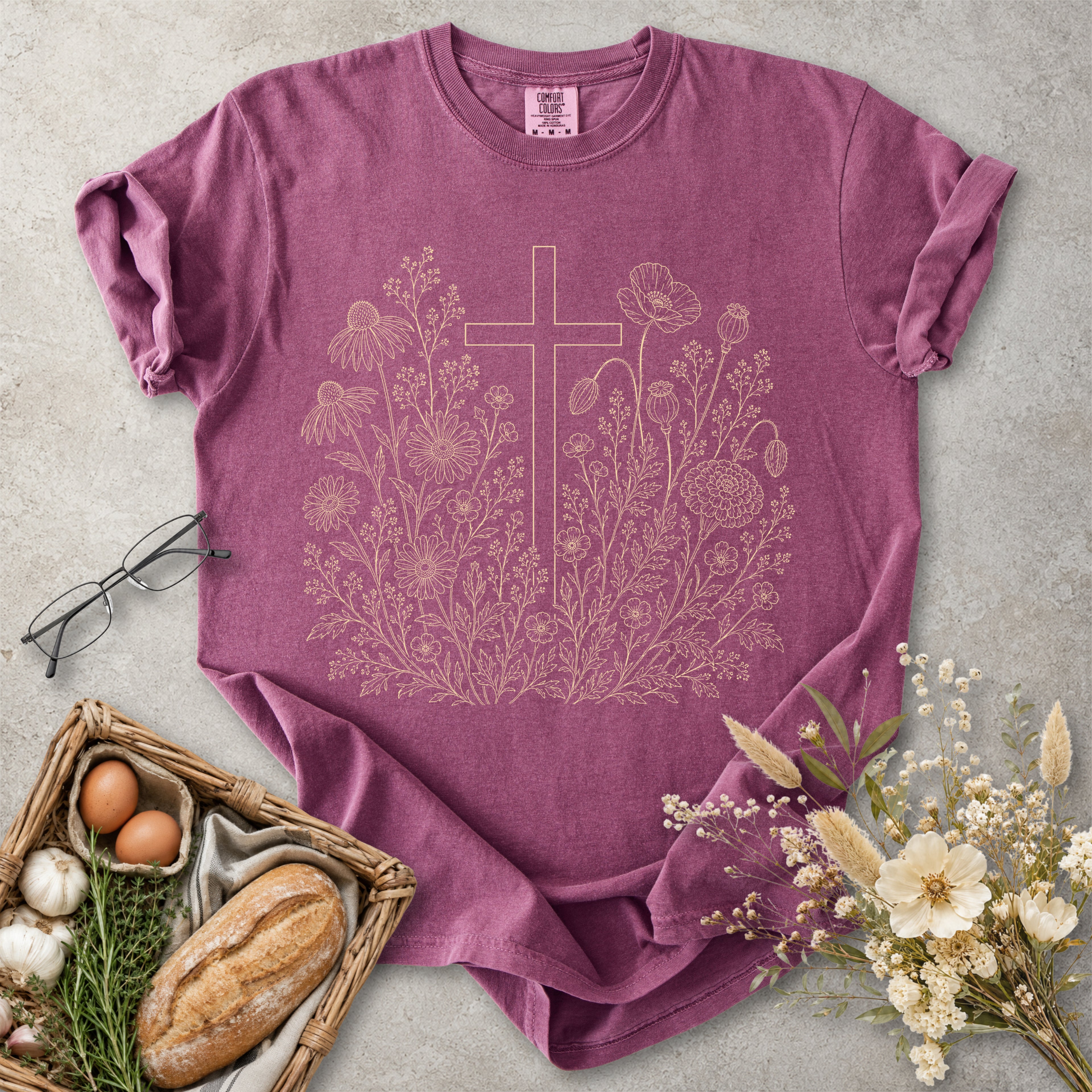 Wildflower Cross Christian T-Shirt