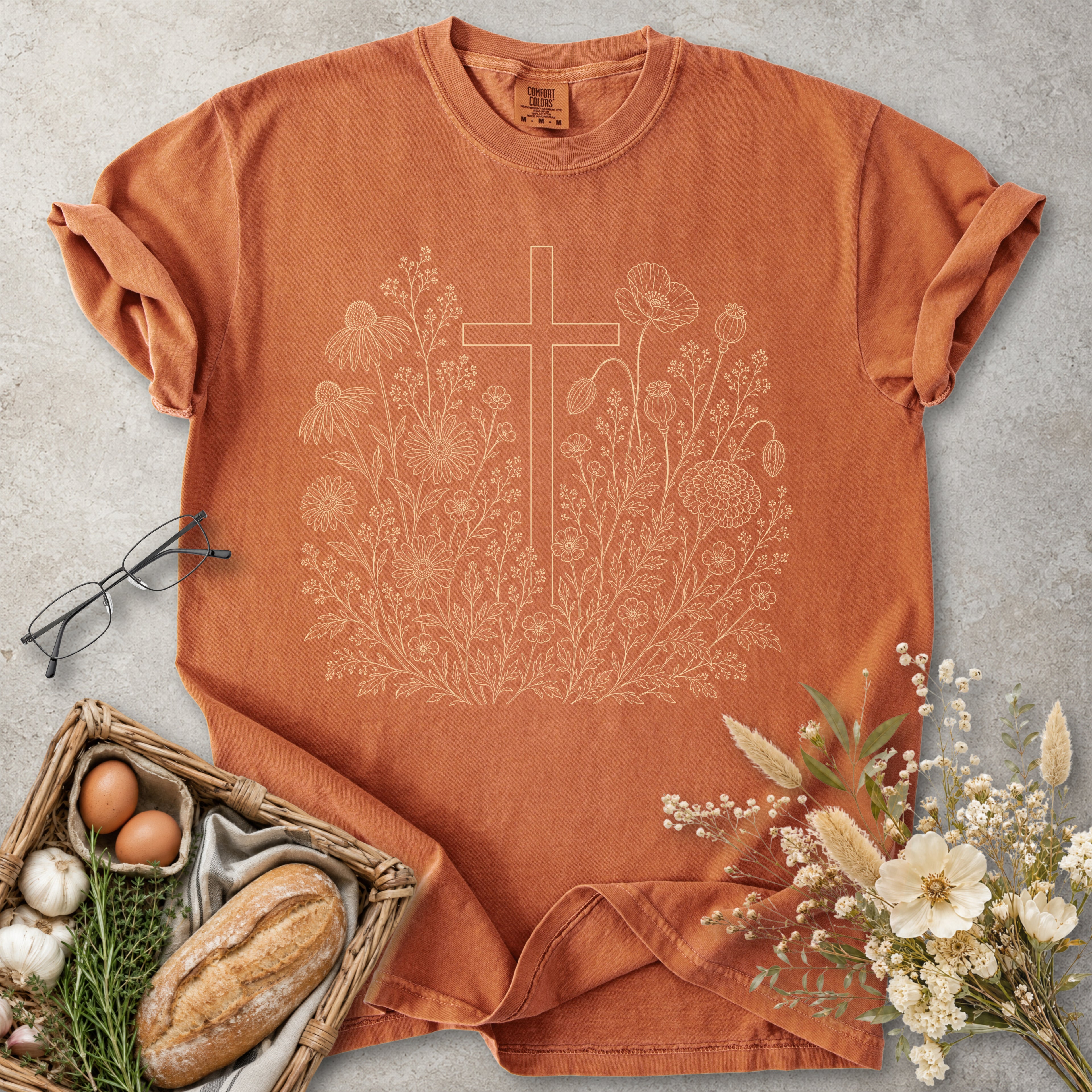 Wildflower Cross Christian T-Shirt