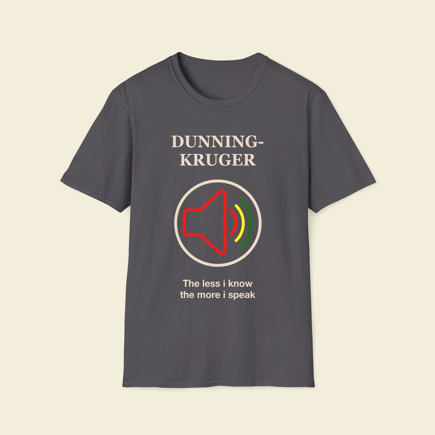 Dunning–Kruger – Minimalist Psychology Tee Charcoal