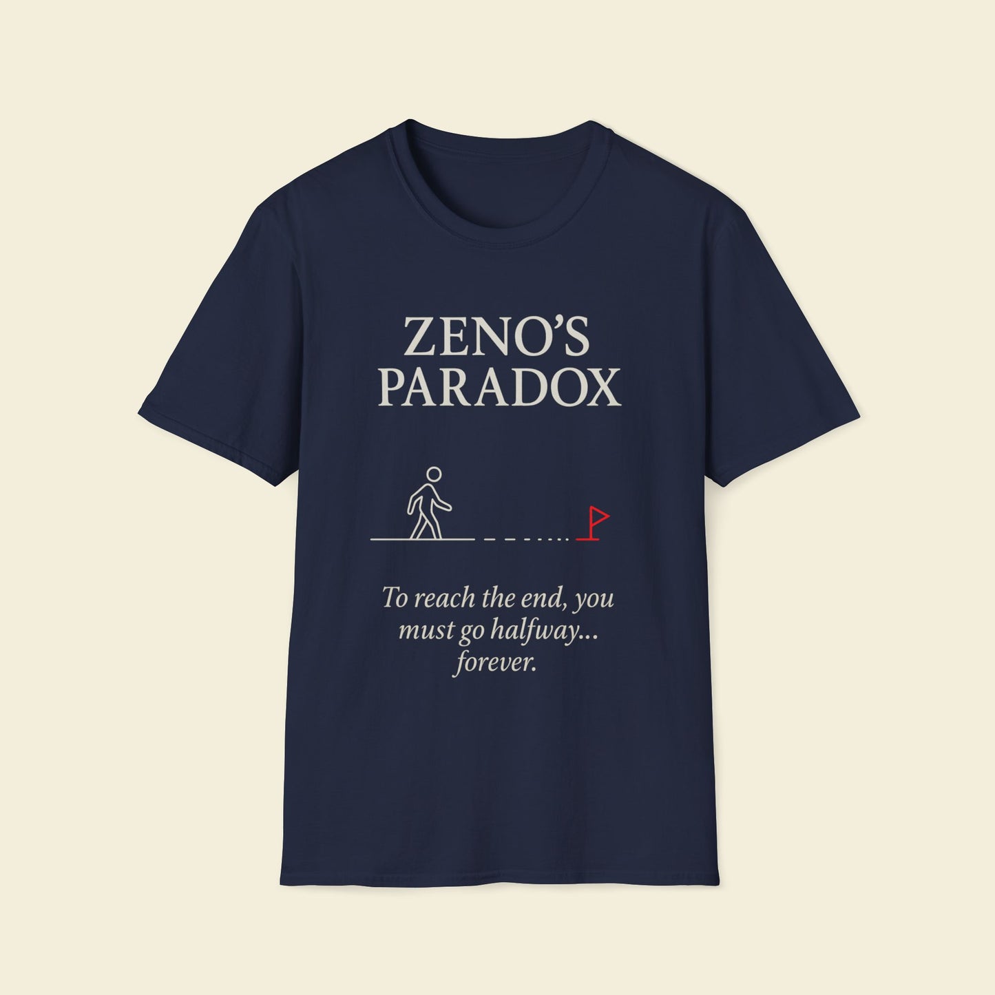 Zeno’s Paradox – Minimalist Philosophy Tee Navy