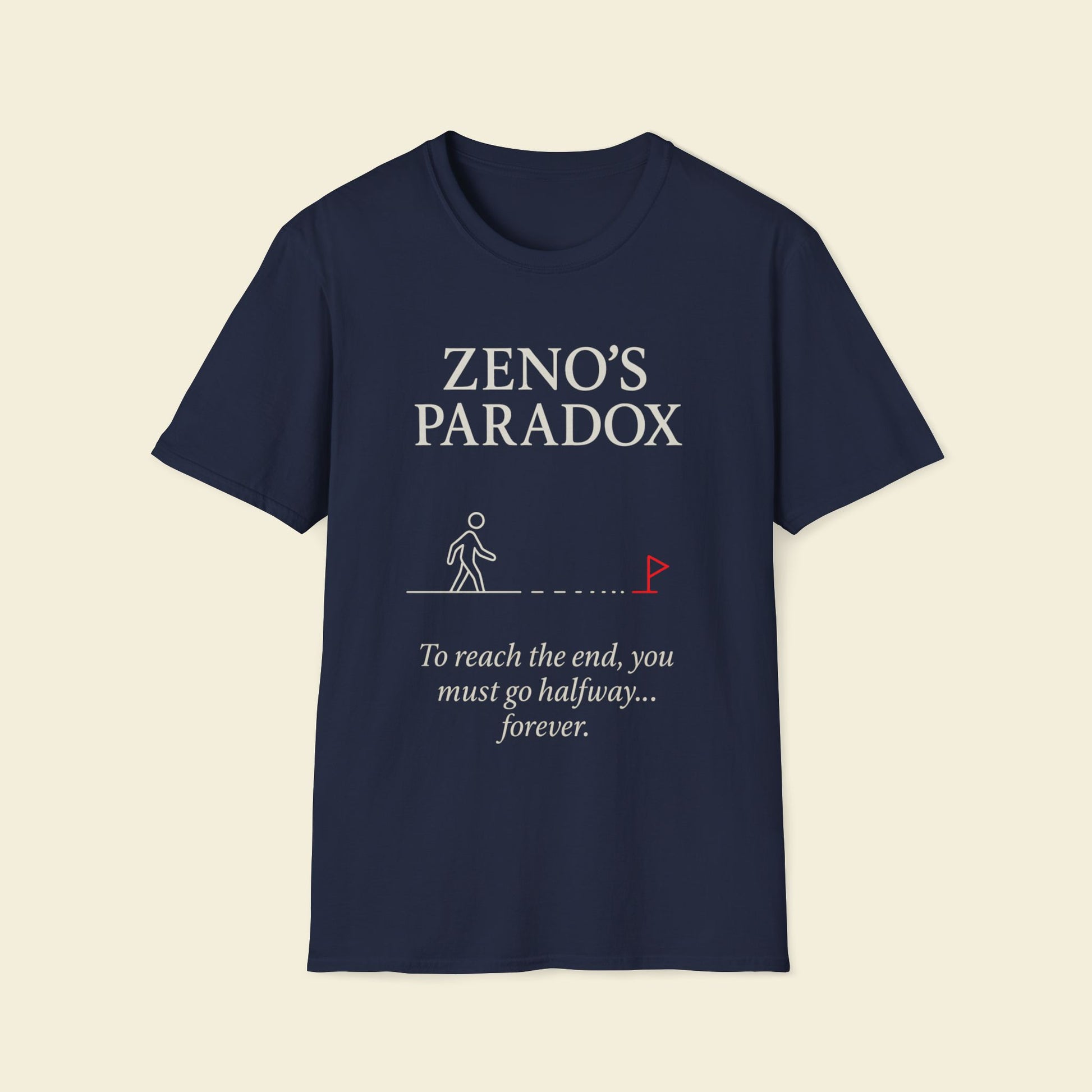 Zeno’s Paradox – Minimalist Philosophy Tee Navy