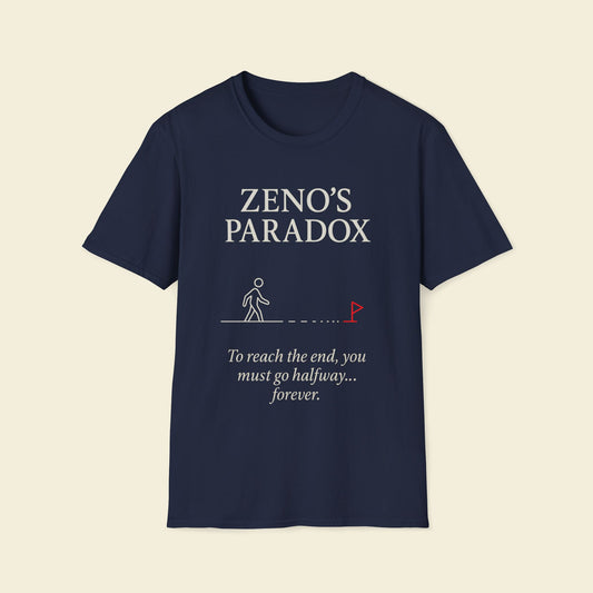 Zeno’s Paradox – Minimalist Philosophy Tee Navy
