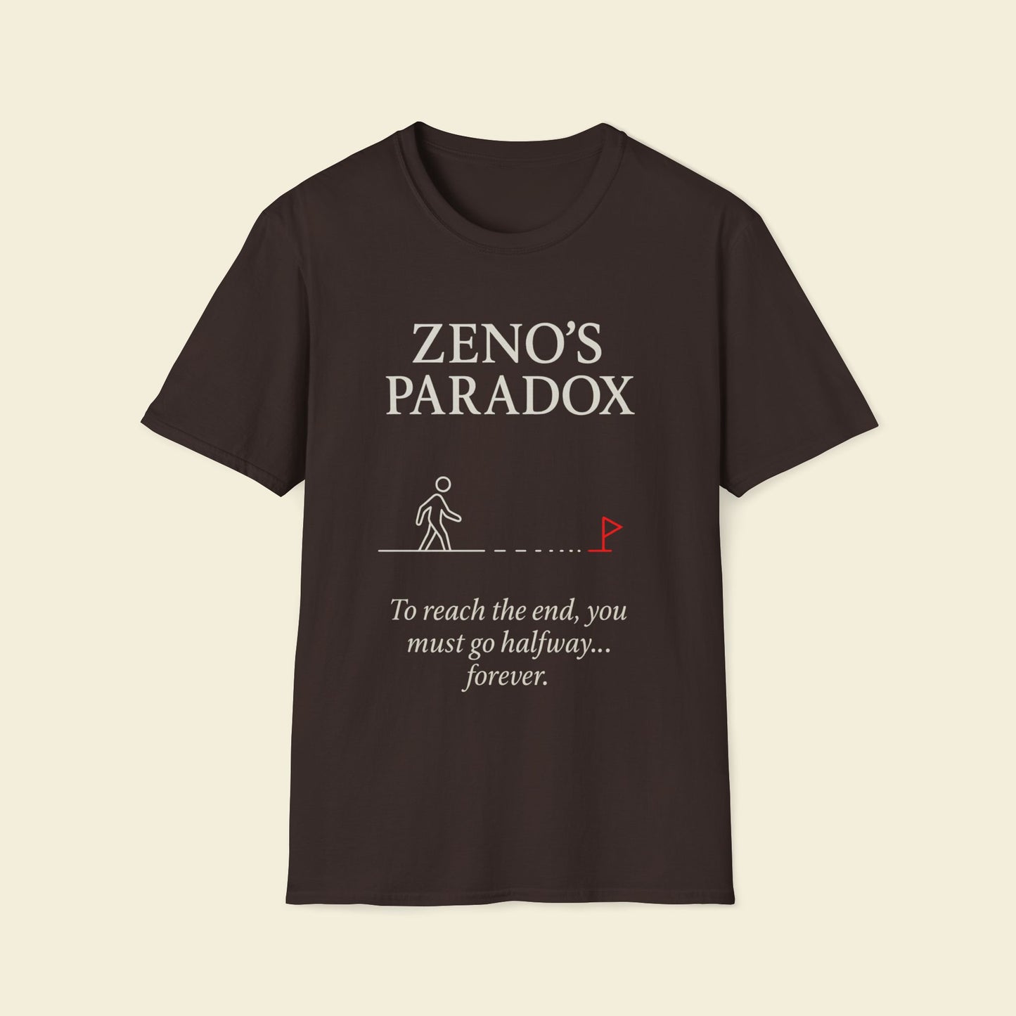 Zeno’s Paradox – Minimalist Philosophy Tee Chocolate