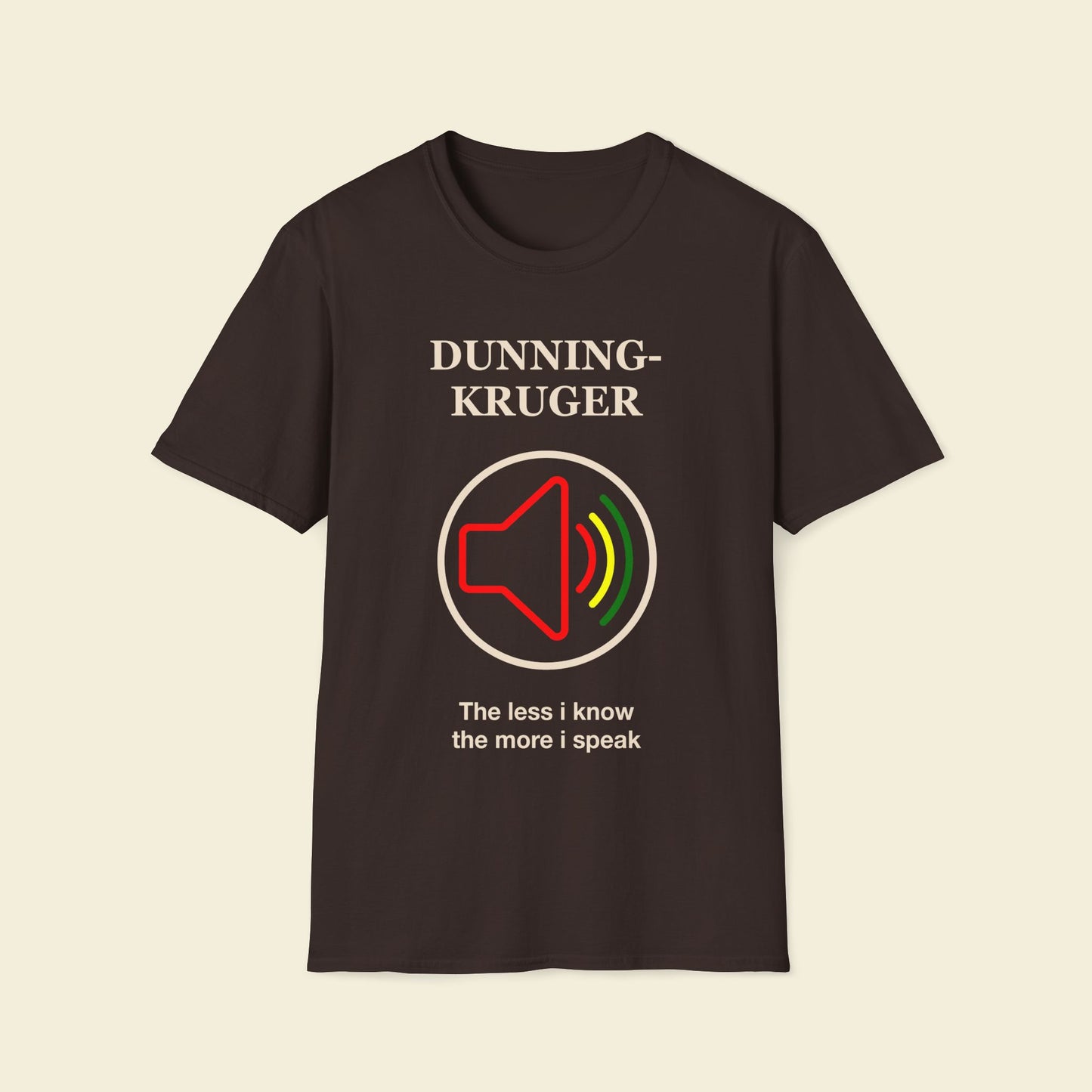 Dunning–Kruger – Minimalist Psychology Tee Chocolate