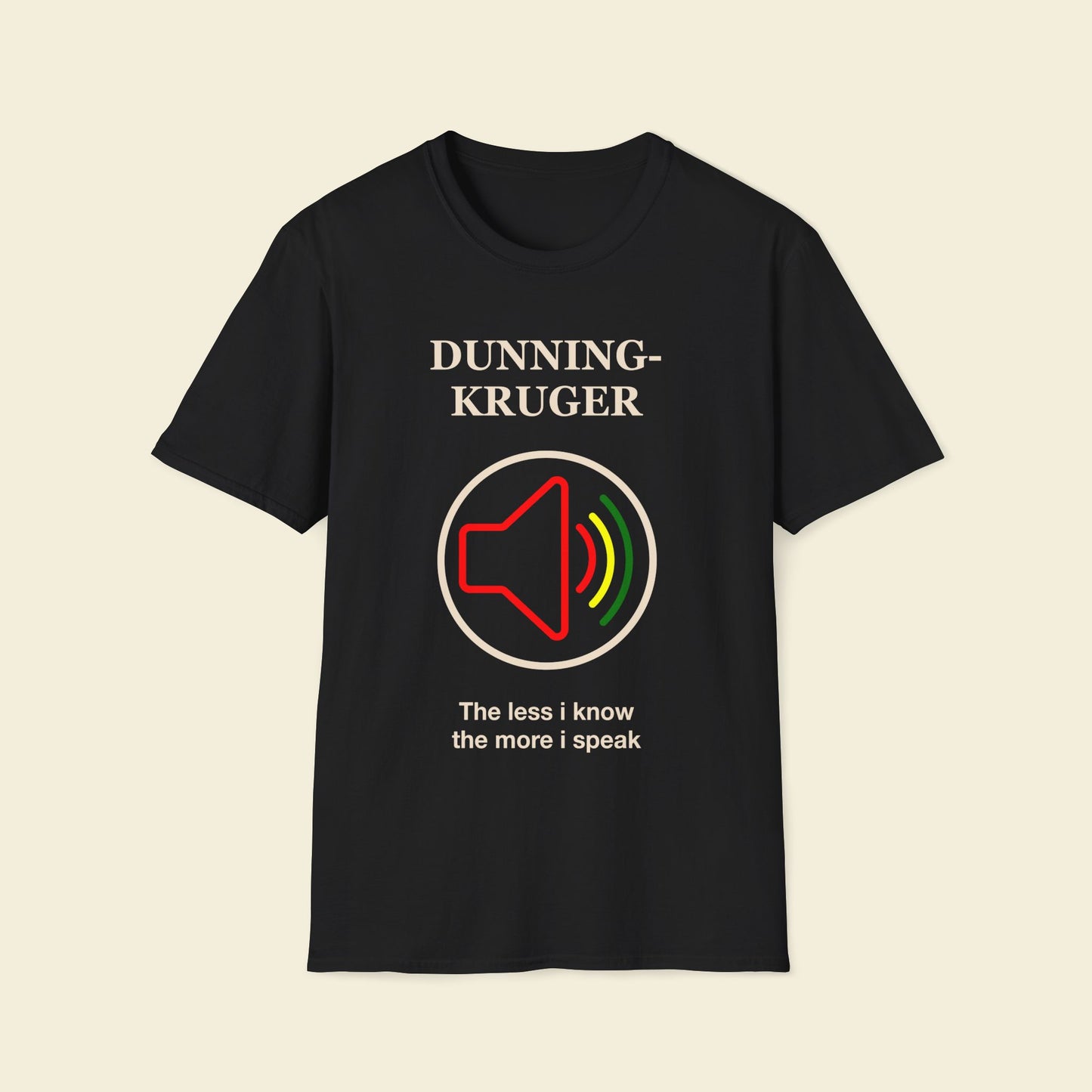 Dunning–Kruger – Minimalist Psychology Tee Black