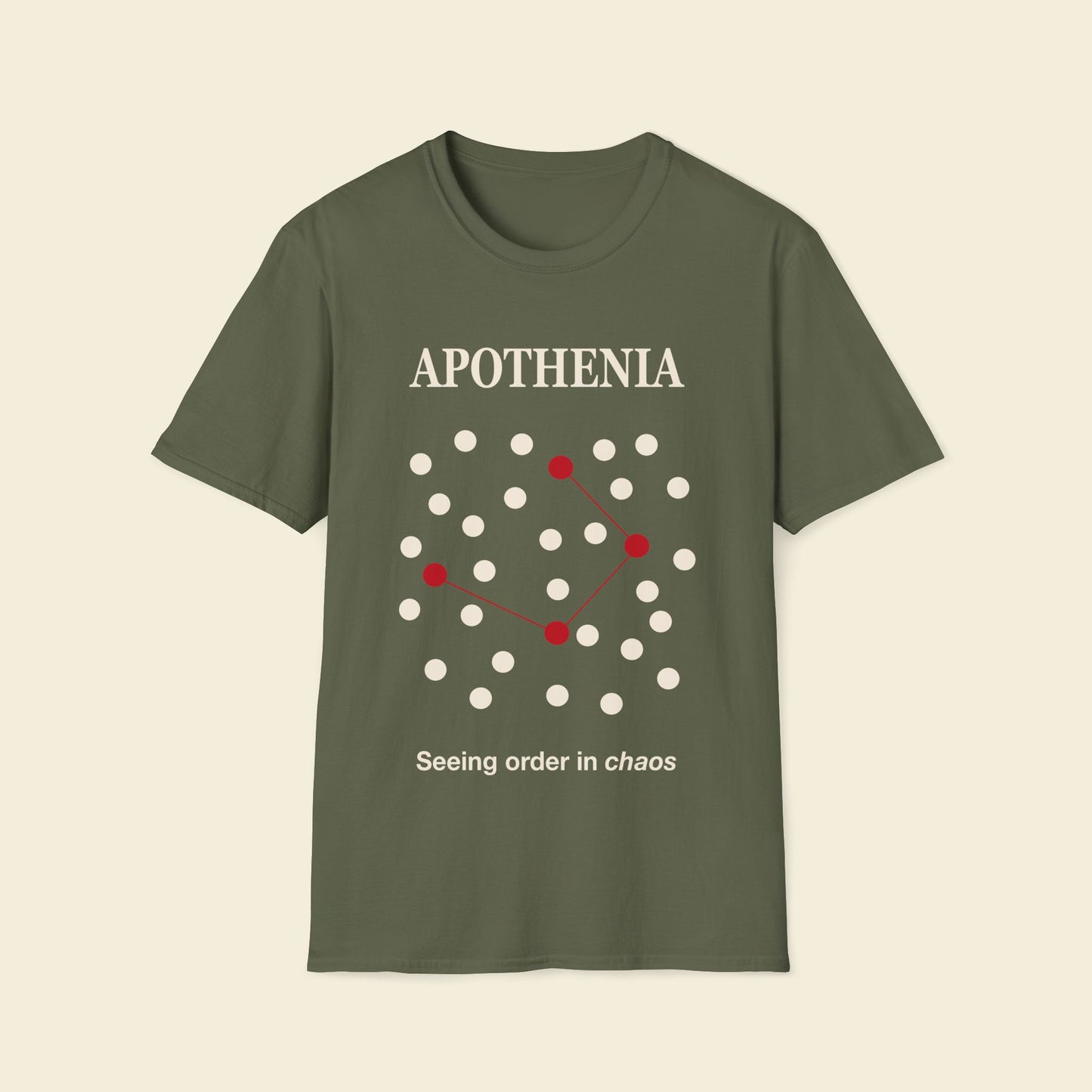 Apophenia – Minimalist Psychology Tee Military Green