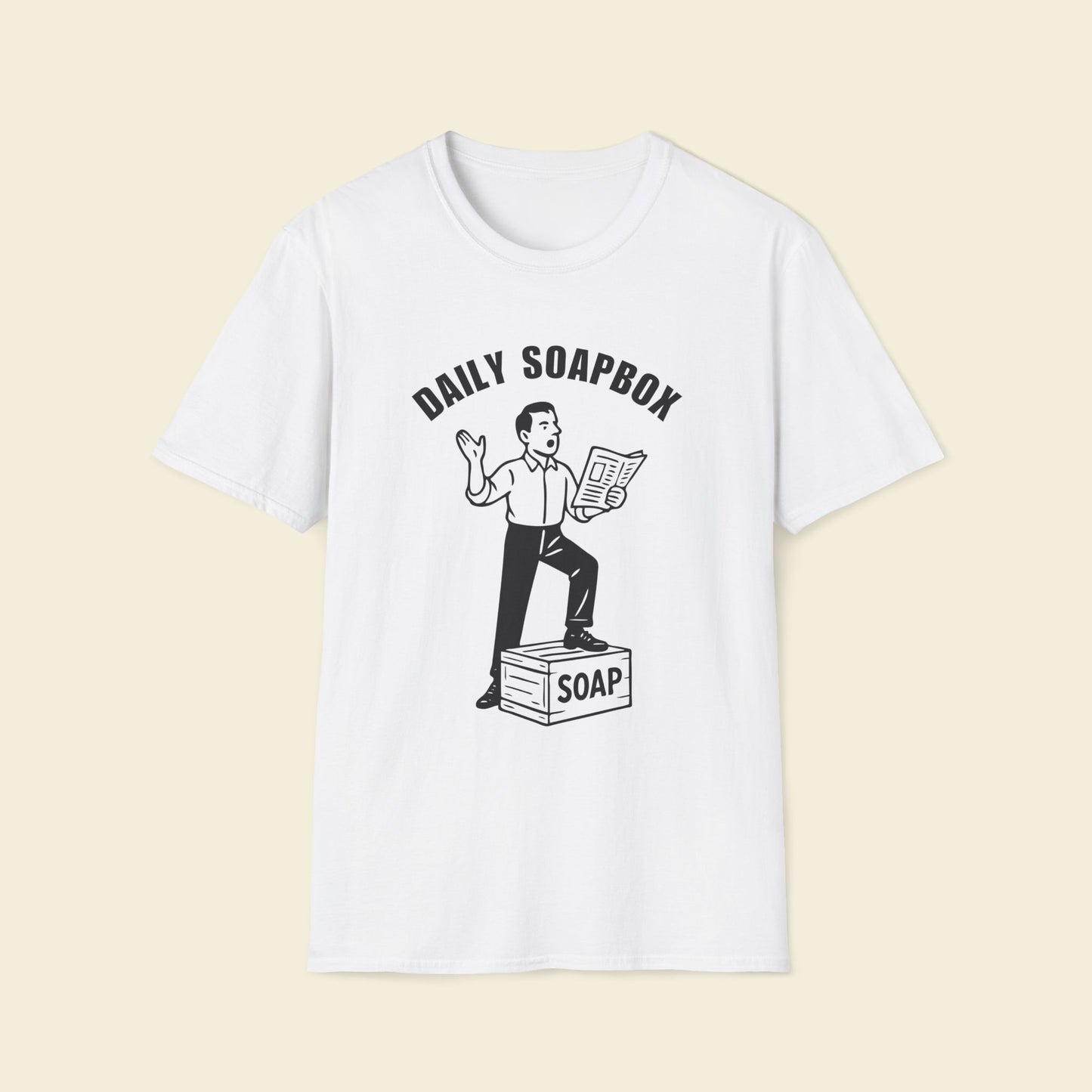 Daily Soapbox – Retro Satire Tee White