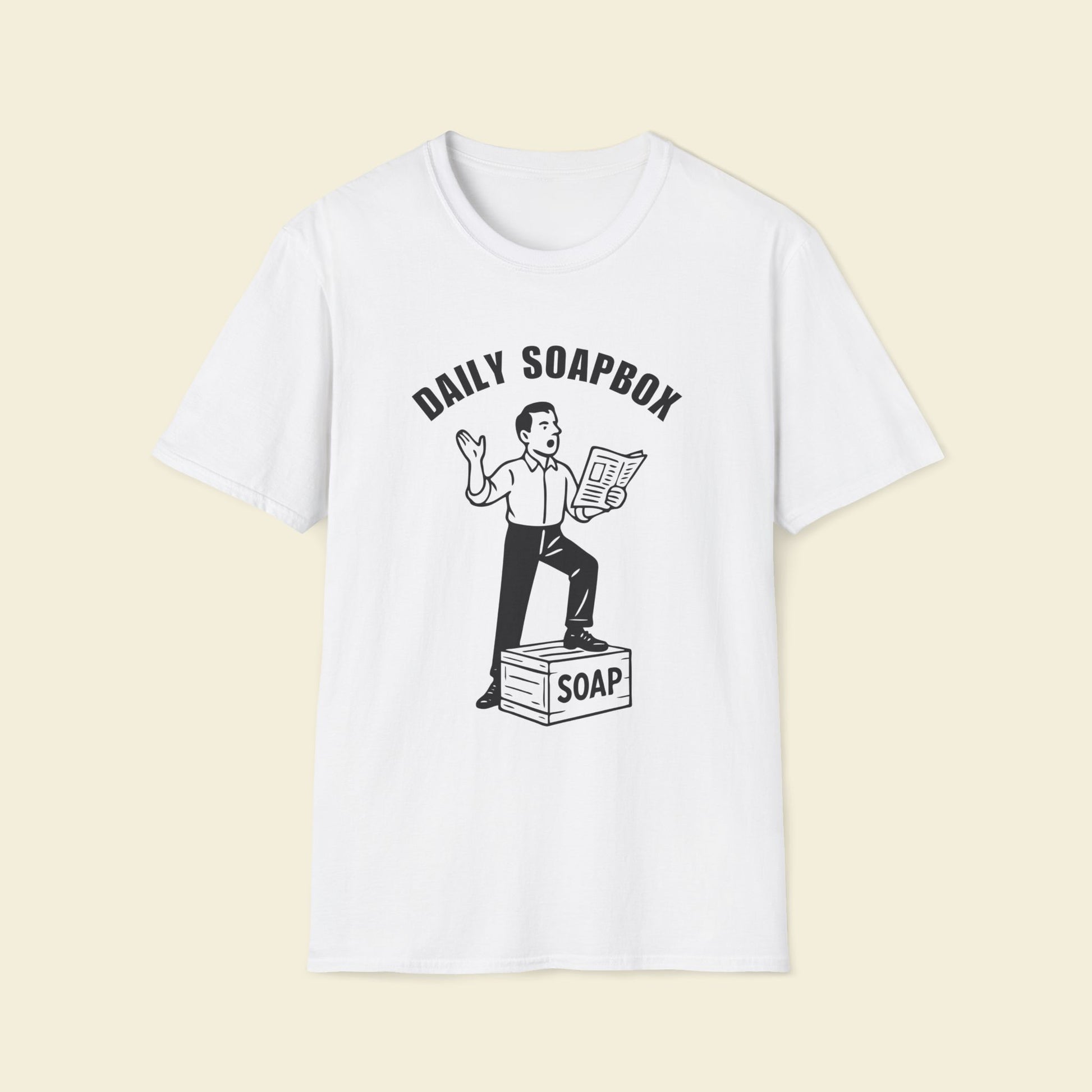 Daily Soapbox – Retro Satire Tee White