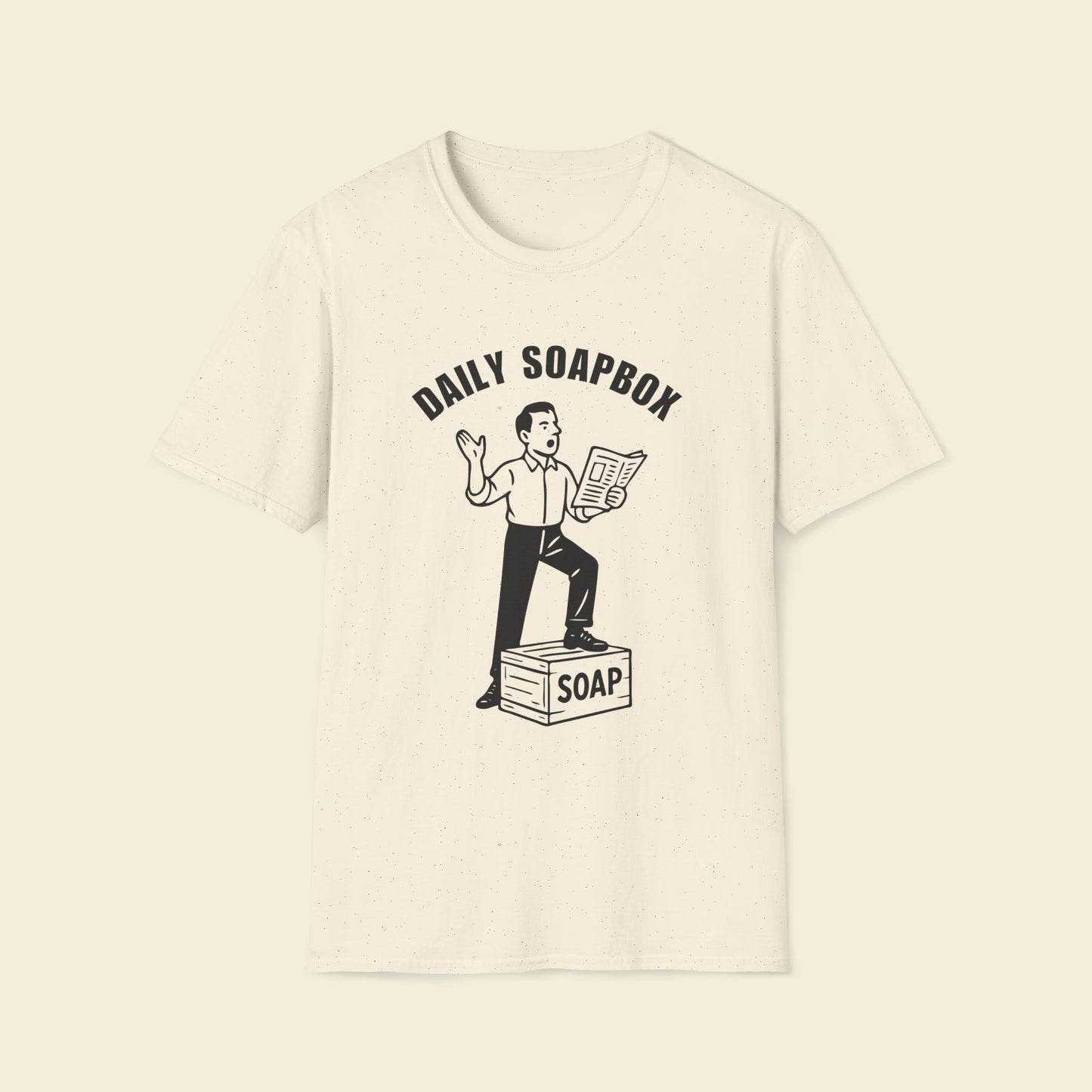 Daily Soapbox – Retro Satire Tee Natural