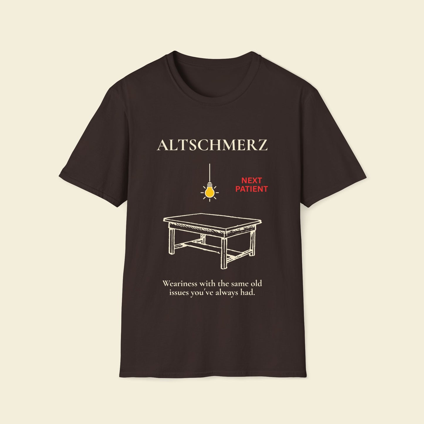 Altschmerz – Minimalist Psychology Tee Chocolate