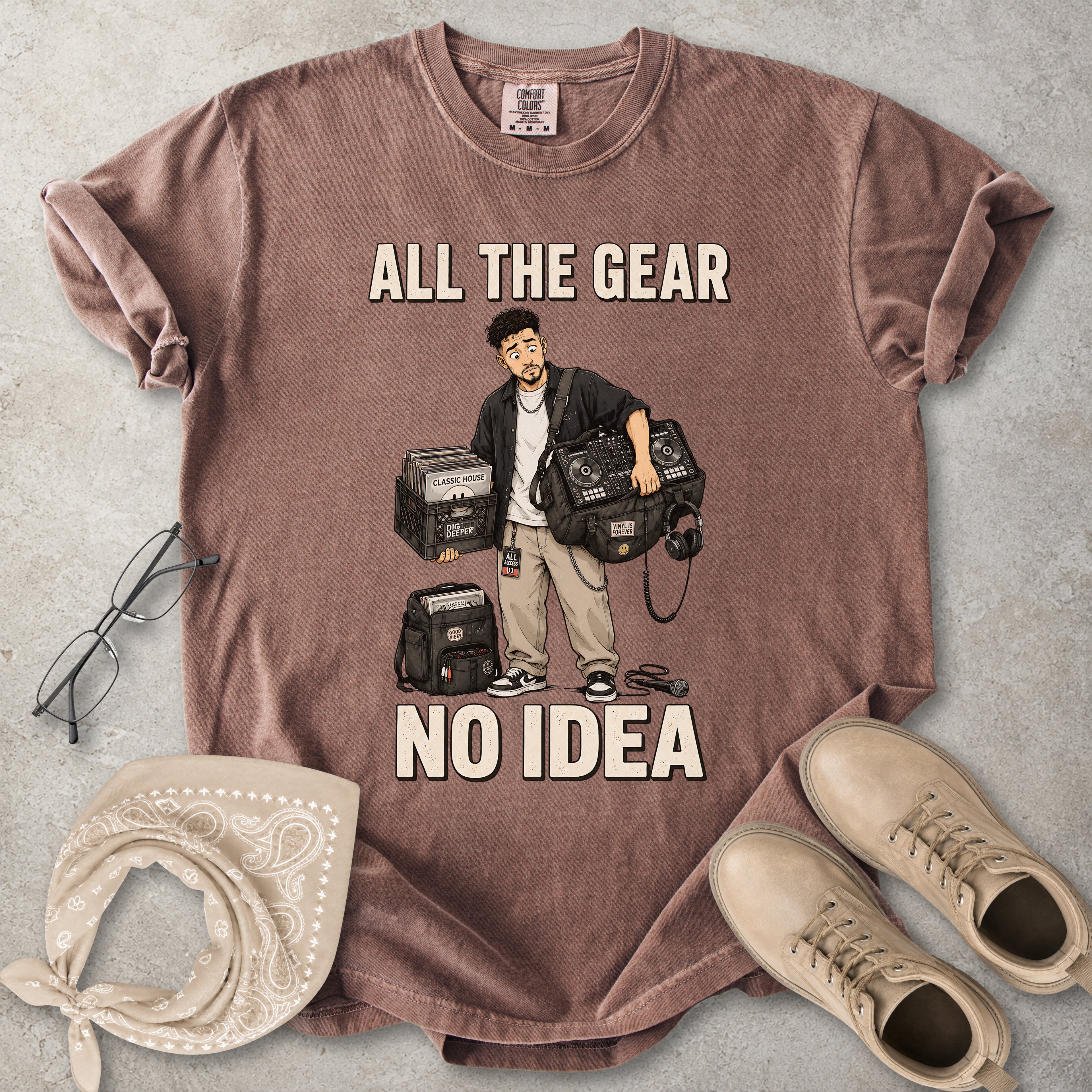 All the Gear No Idea Music DJ T-Shirt