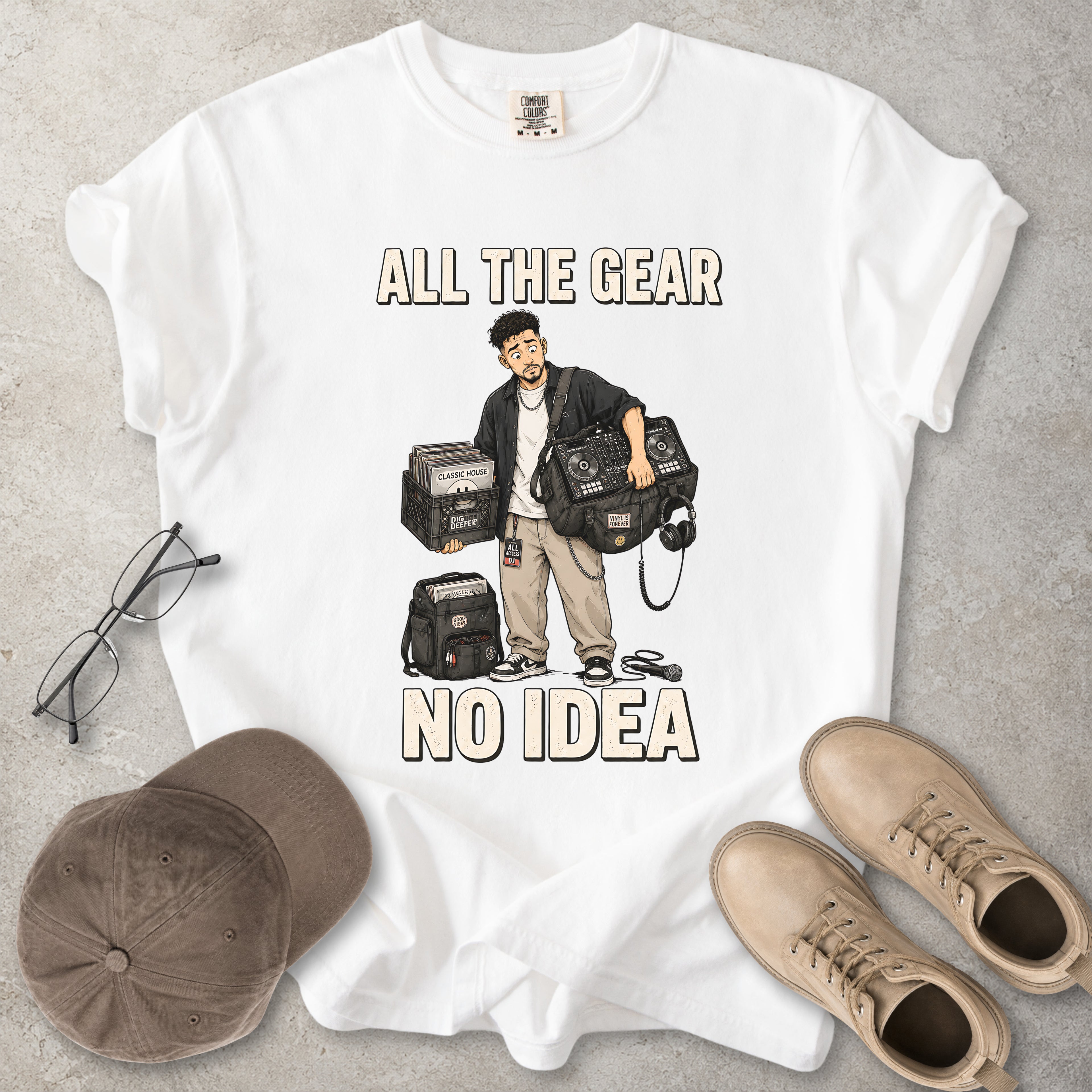 All the Gear No Idea Music DJ T-Shirt