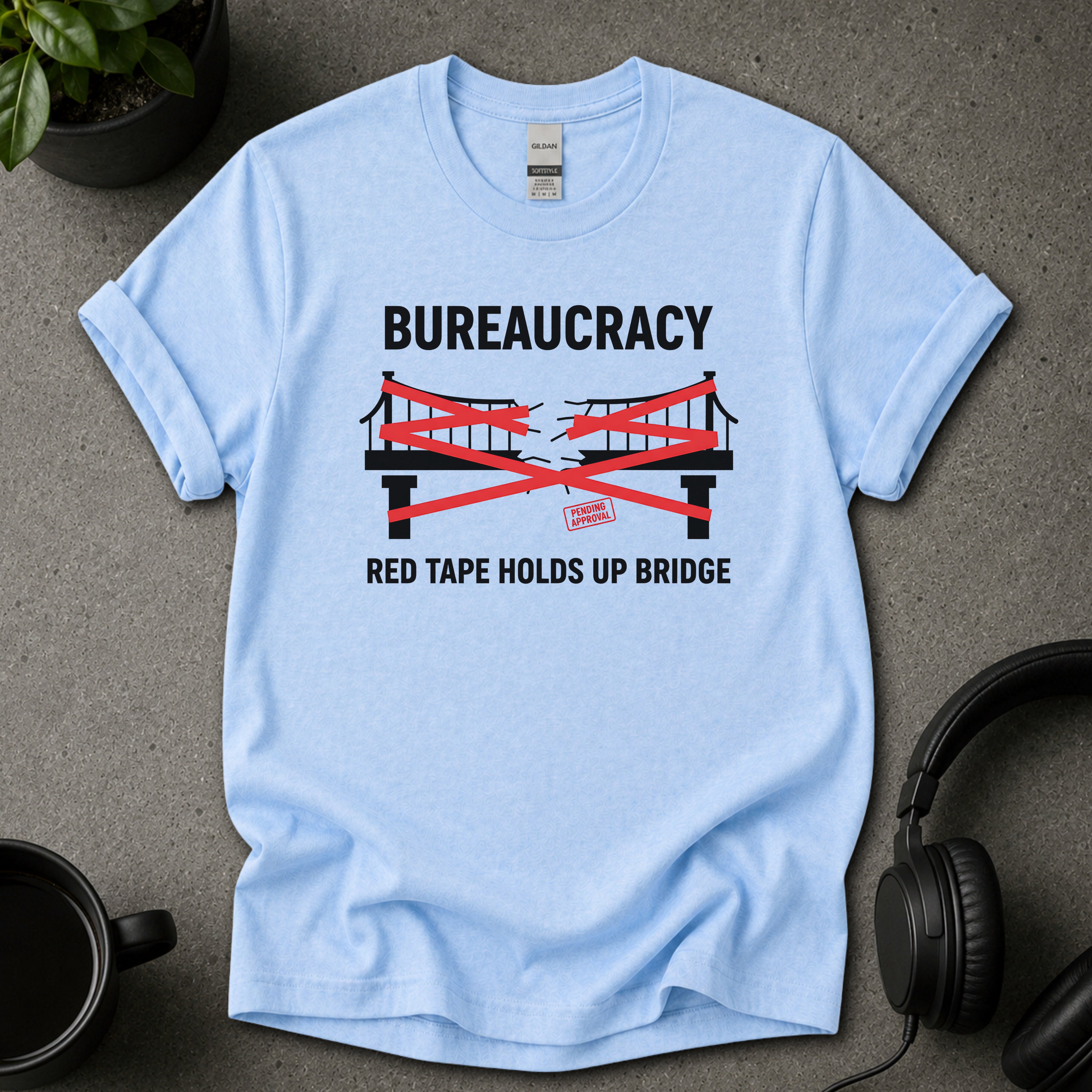 Bureaucracy Satire Graphic T-Shirt
