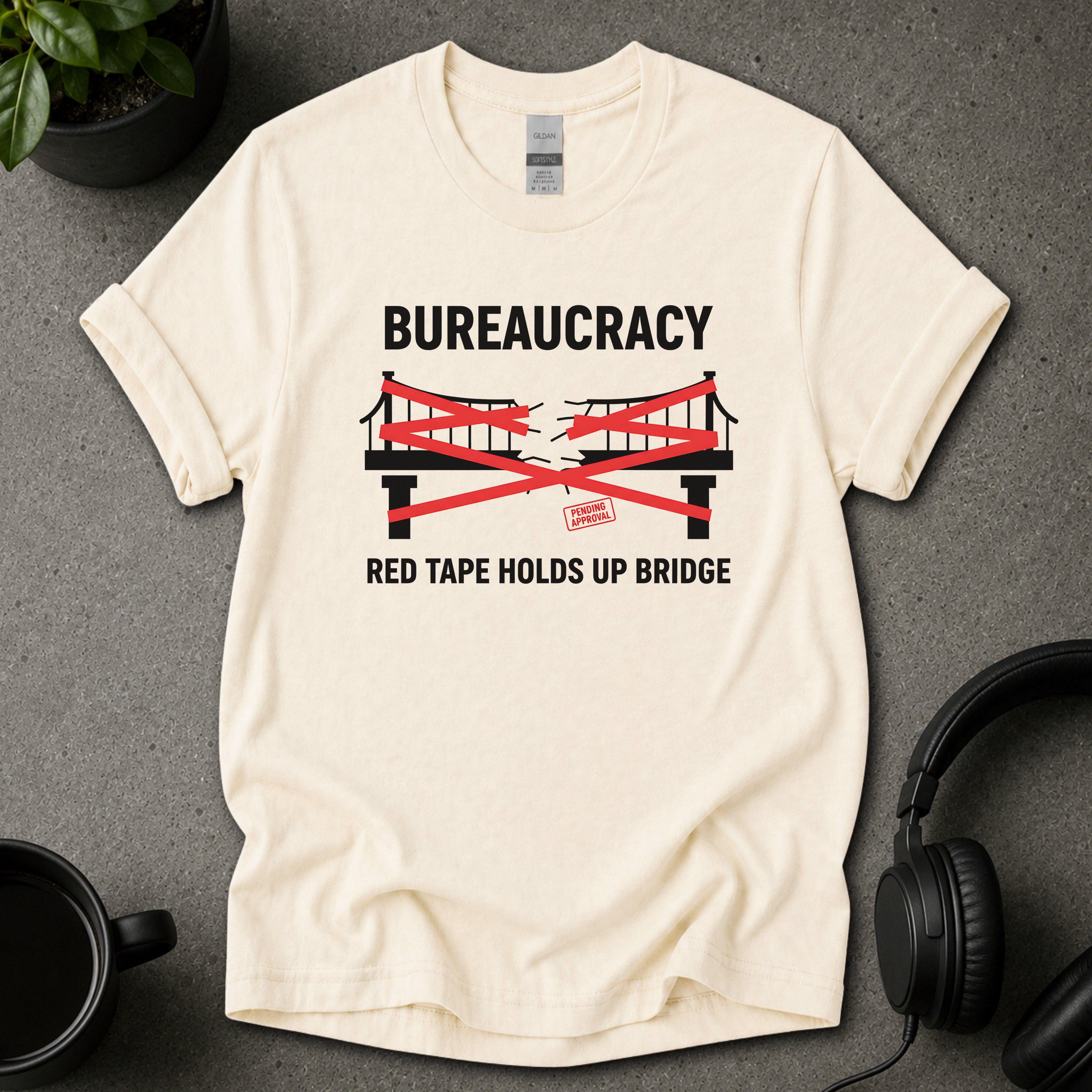 Bureaucracy Satire Graphic T-Shirt