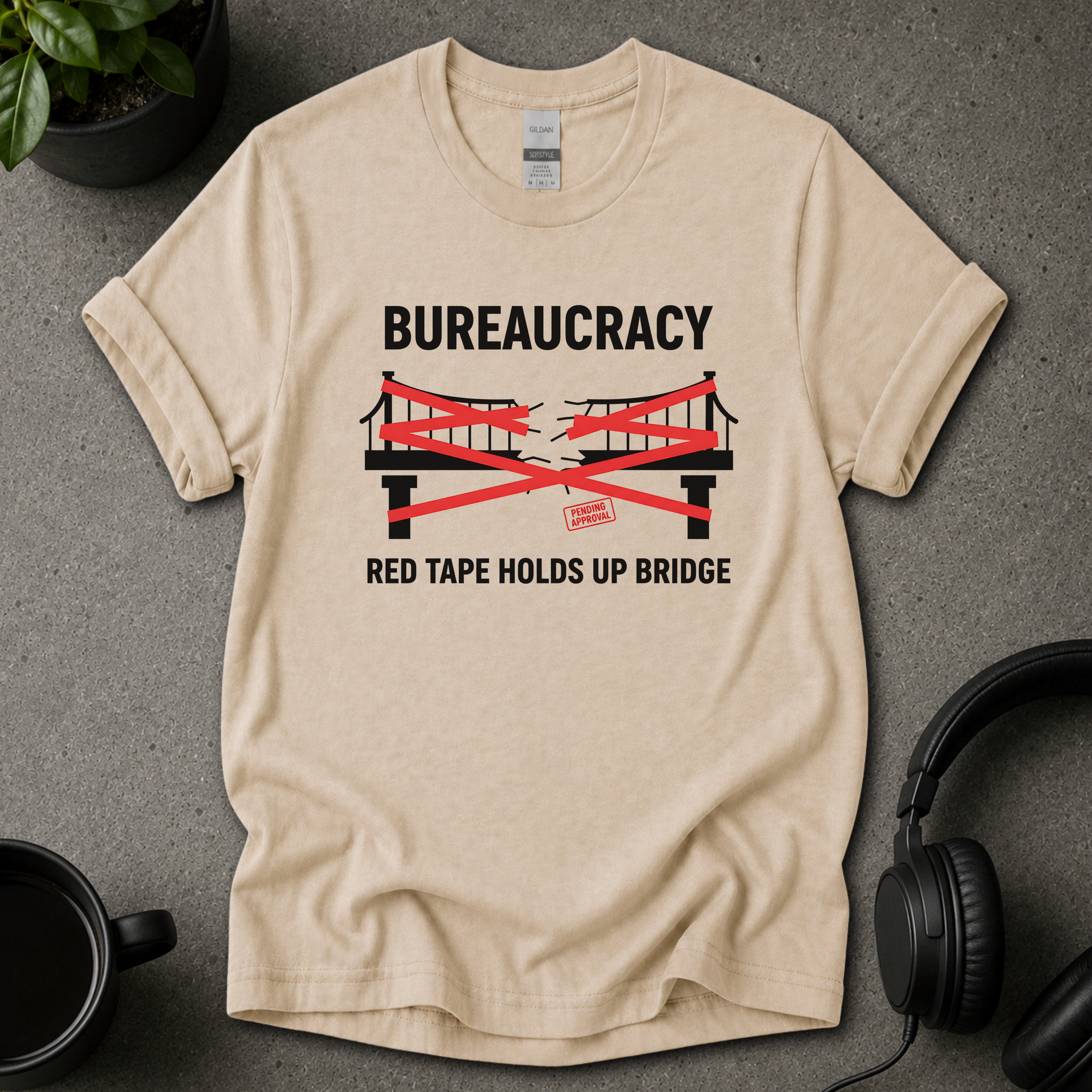 Bureaucracy Satire Graphic T-Shirt