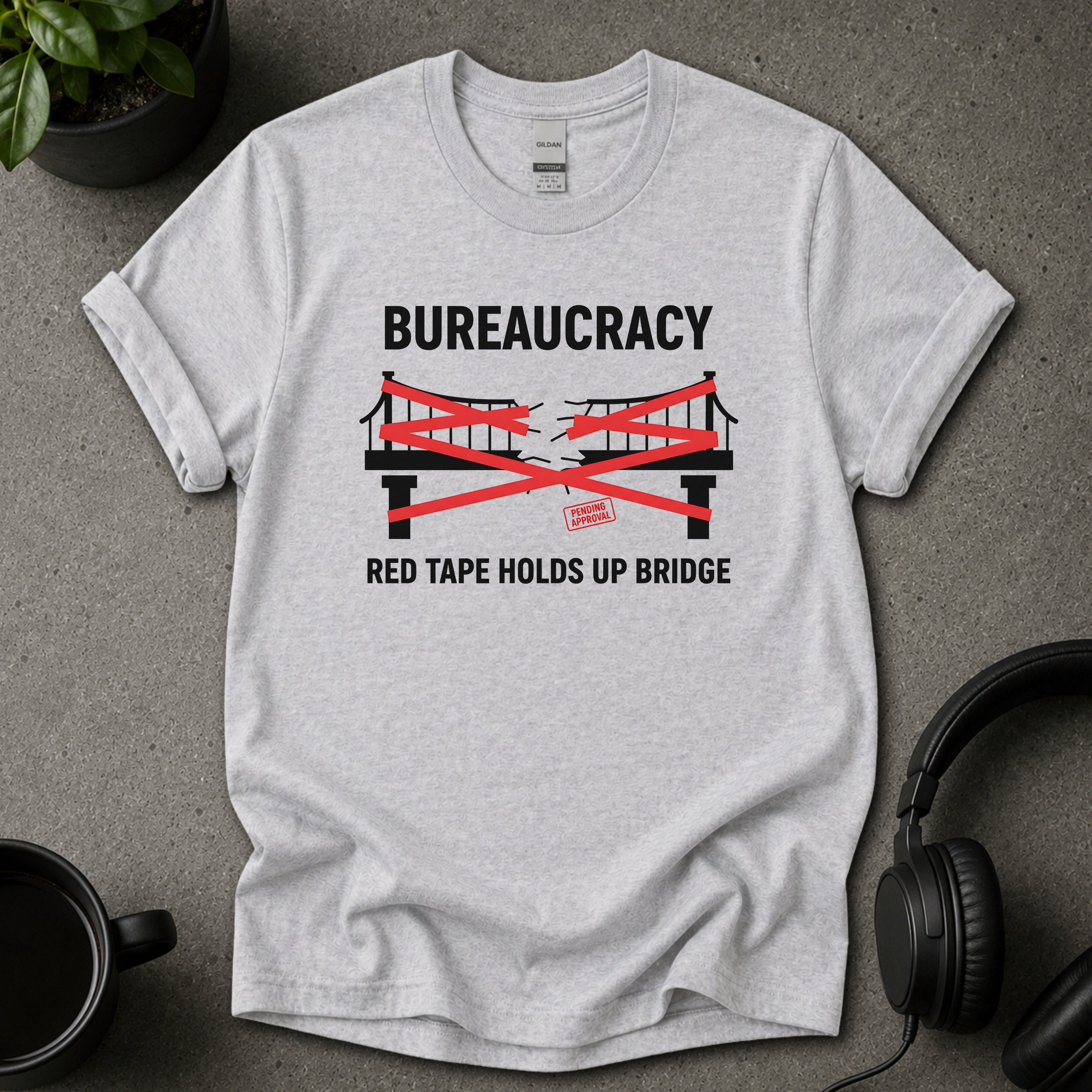 Bureaucracy Satire Graphic T-Shirt