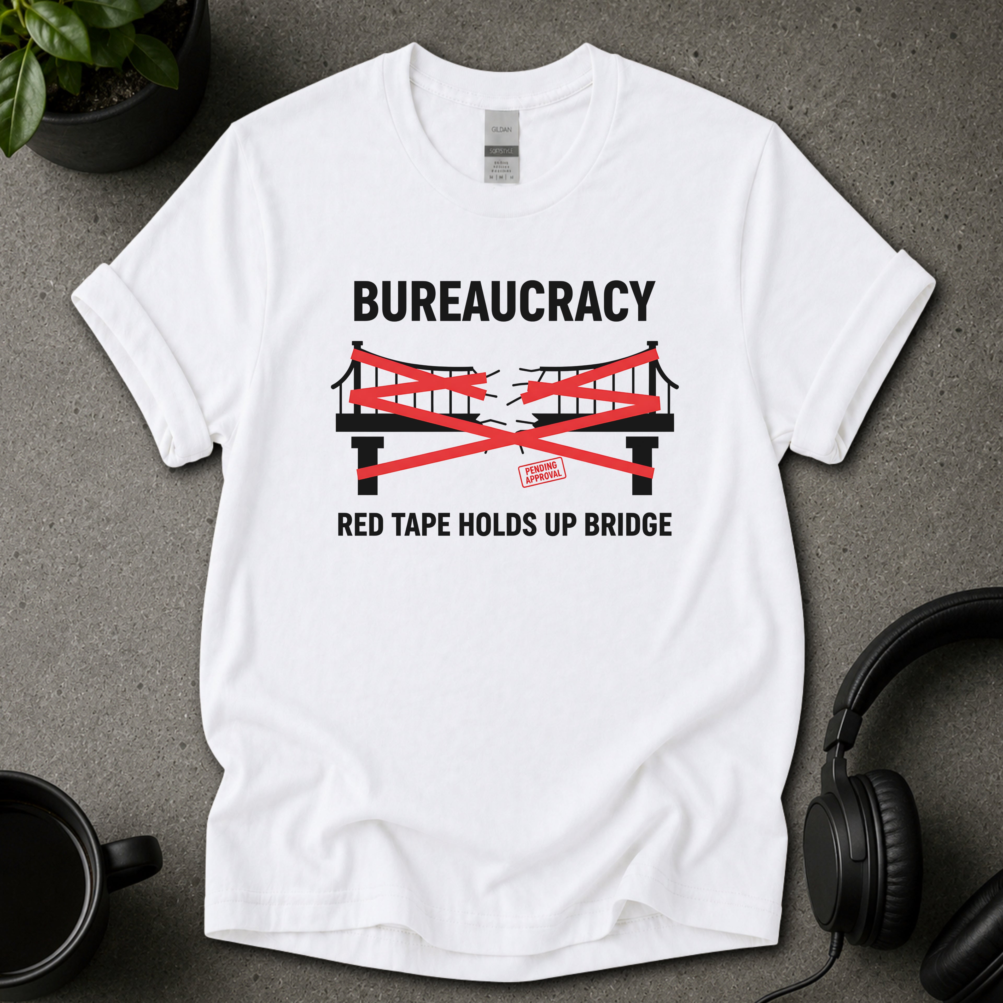 Bureaucracy Satire Graphic T-Shirt