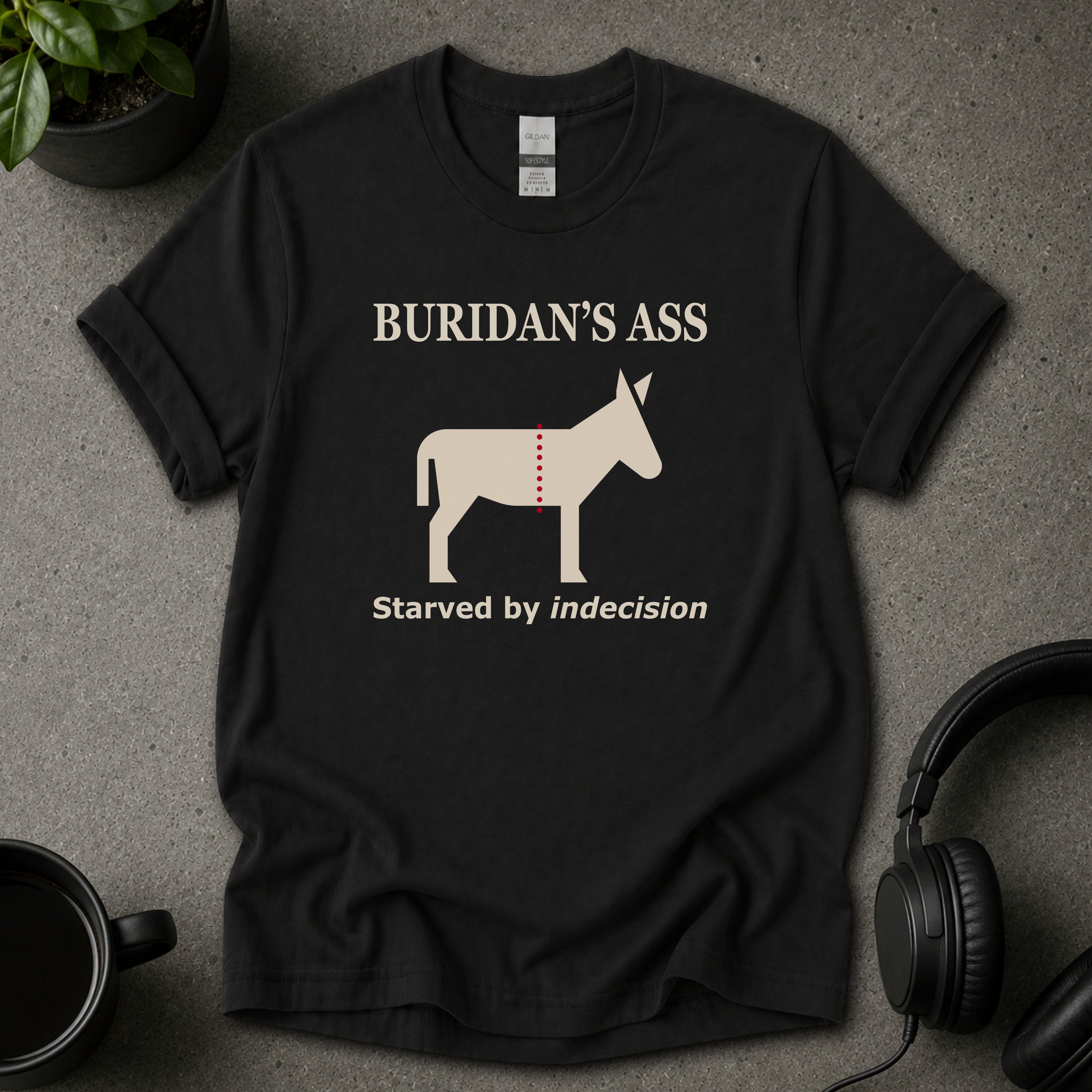 Buridan’s Ass Philosophy Graphic T-Shirt
