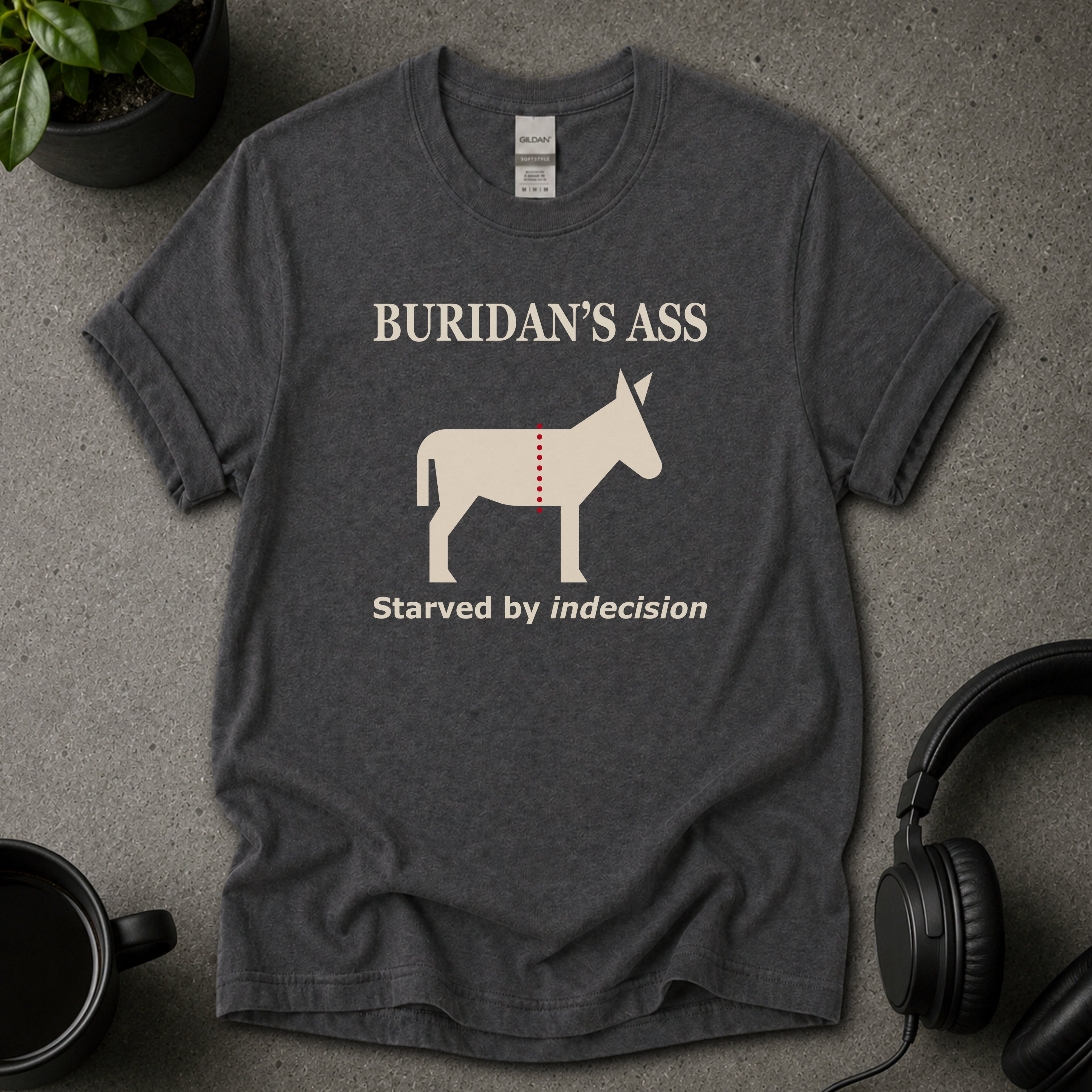 Buridan’s Ass Philosophy Graphic T-Shirt