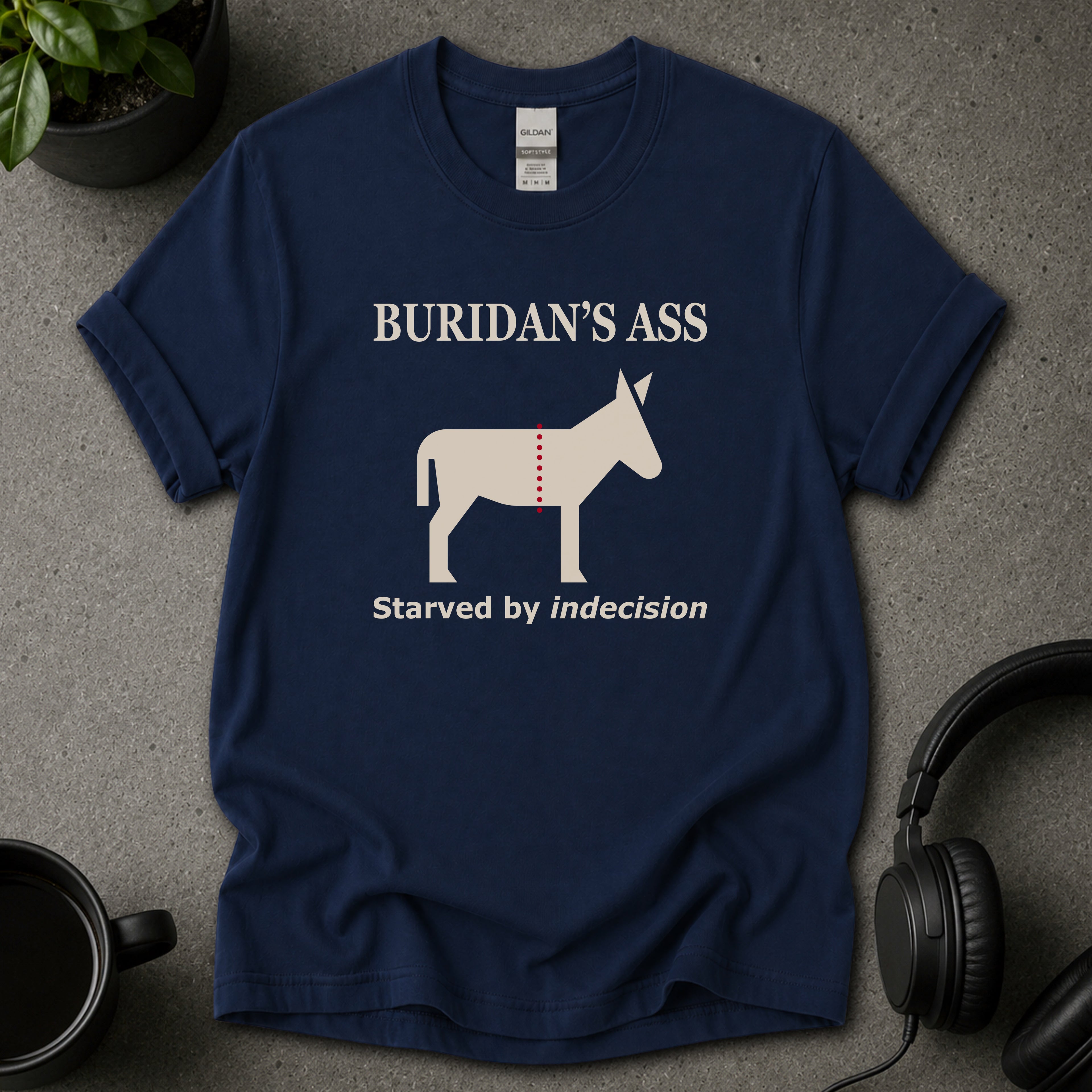 Buridan’s Ass Philosophy Graphic T-Shirt