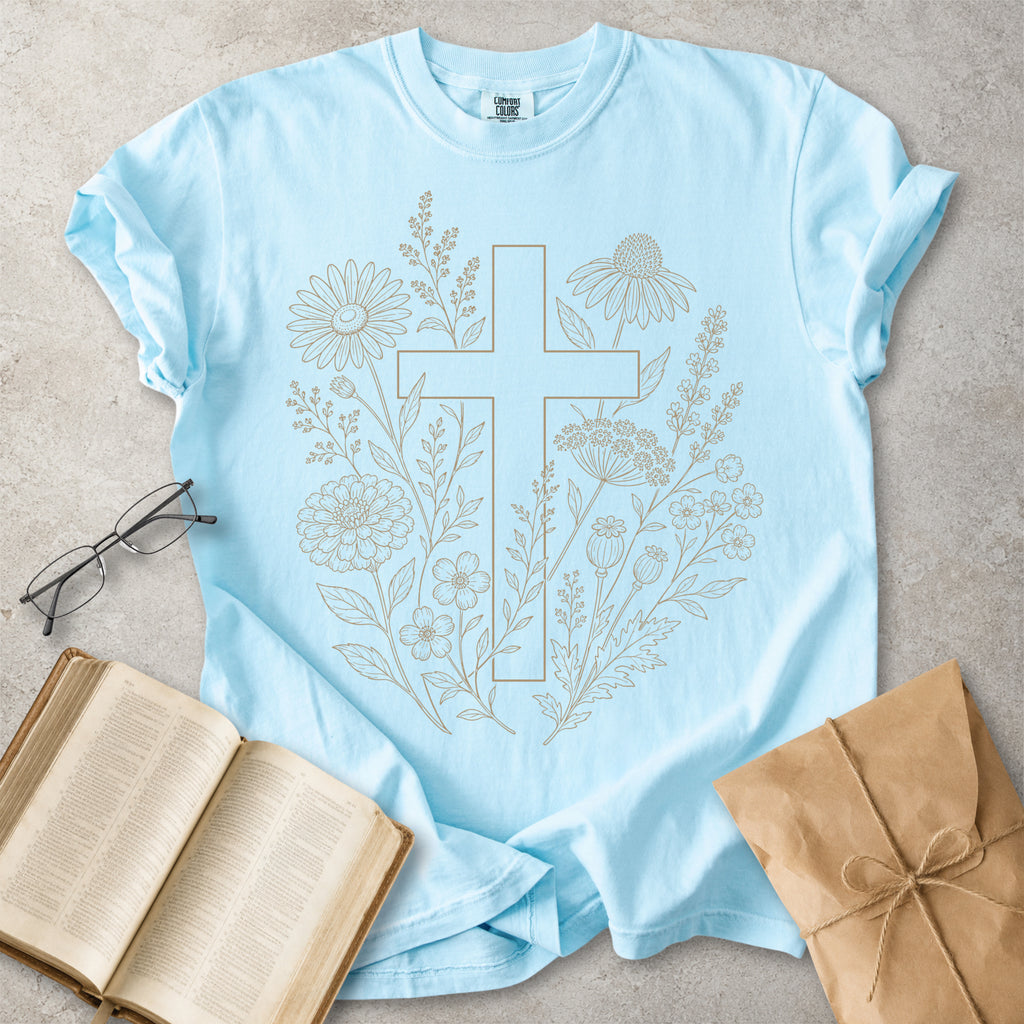 Botanical Cross Christian Faith T-Shirt