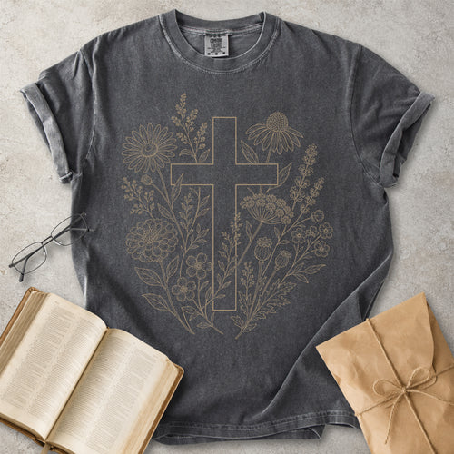 Botanical Cross Christian Faith T-Shirt