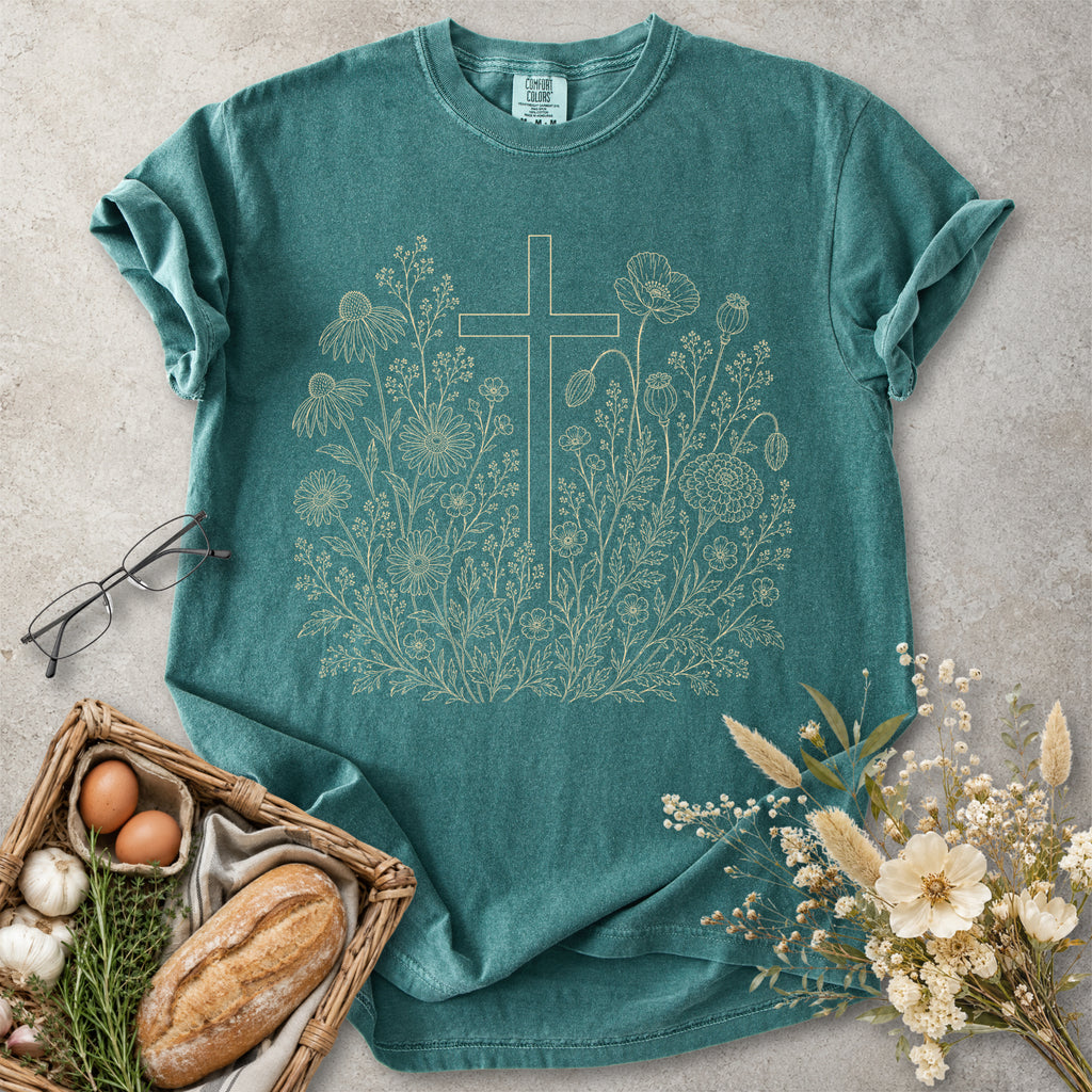 Wildflower Cross Christian T-Shirt