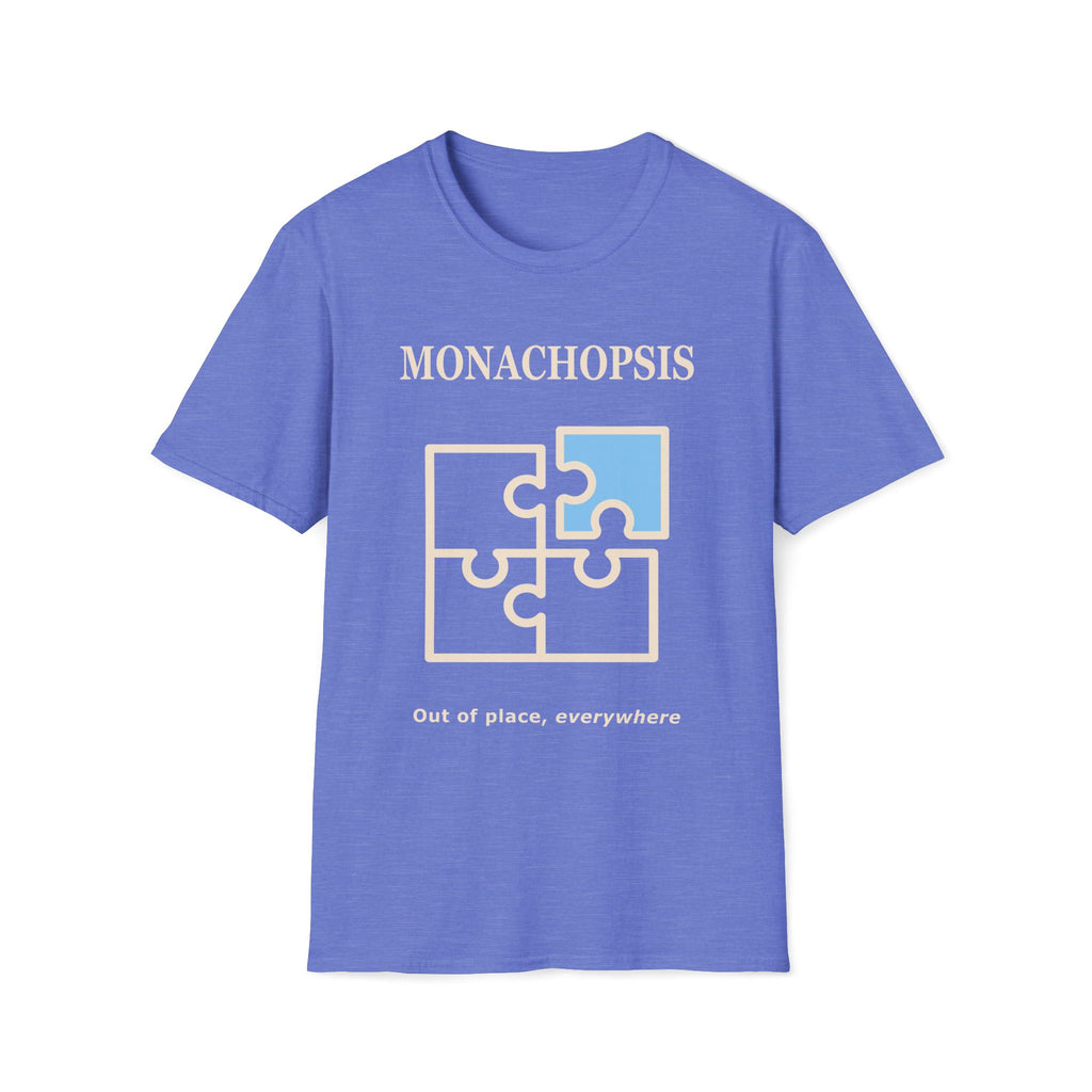 Royal Blue t-shirt with puzzle graphic and text on a white background