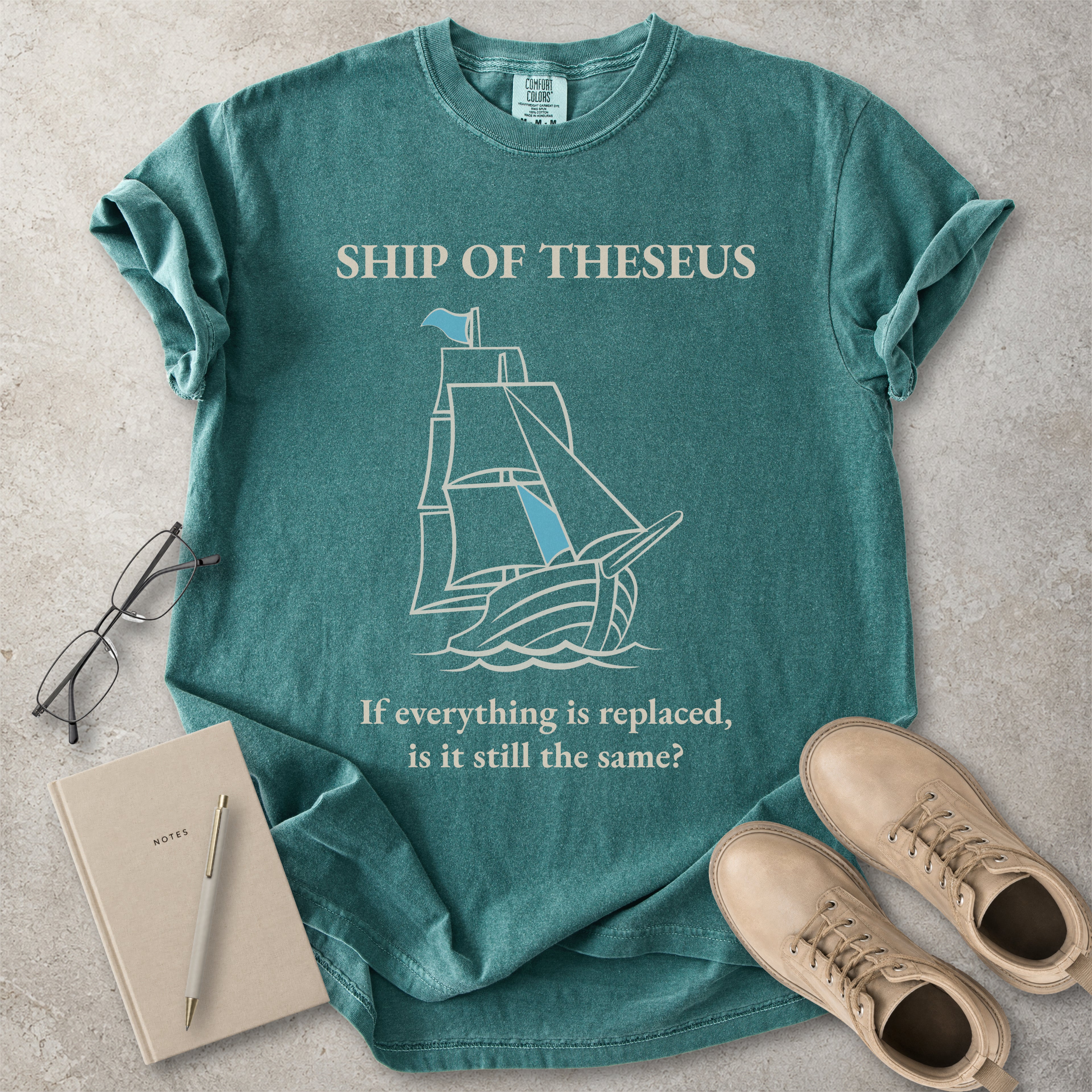 Ship Of Theseus Funny Philosophy T-Shirt
