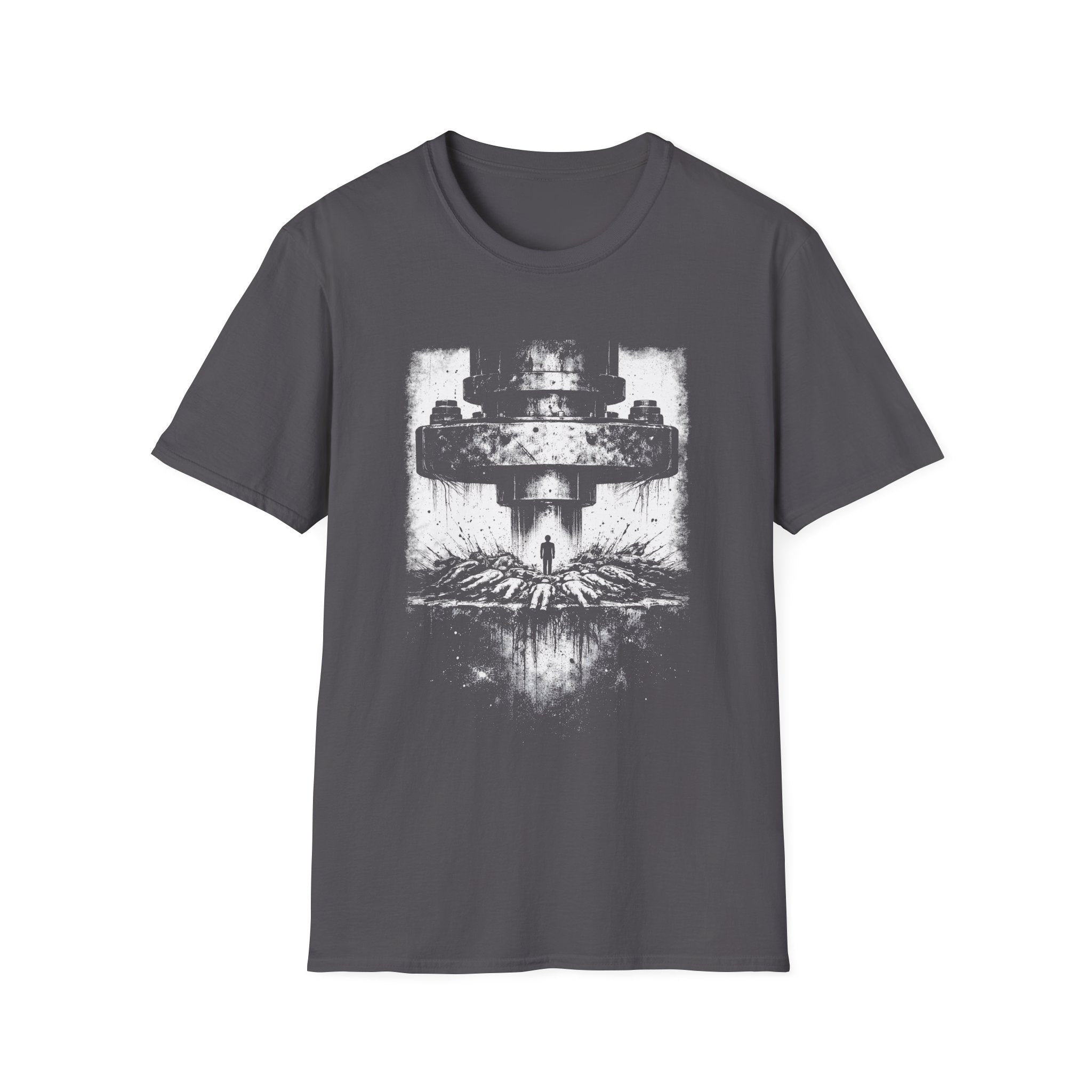 Survivorship Bias minimalist psychology T-shirt with distressed white artwork on charcoal grey. A clean cognitive bias graphic tee for thinkers and critical observers.