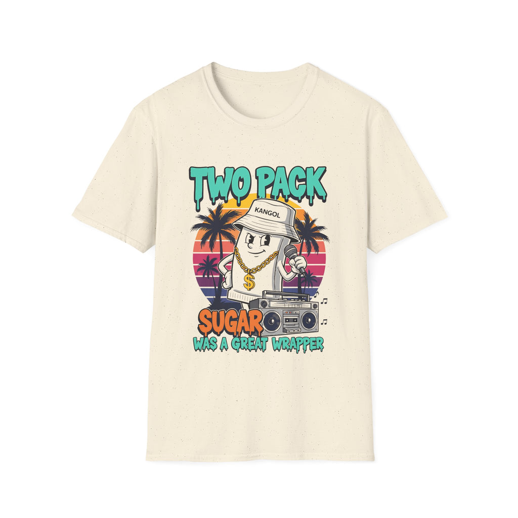 Two Pack Sugar Rap Parody Tee | Retro Candy Hip Hop Streetwear Beige T-Shirt